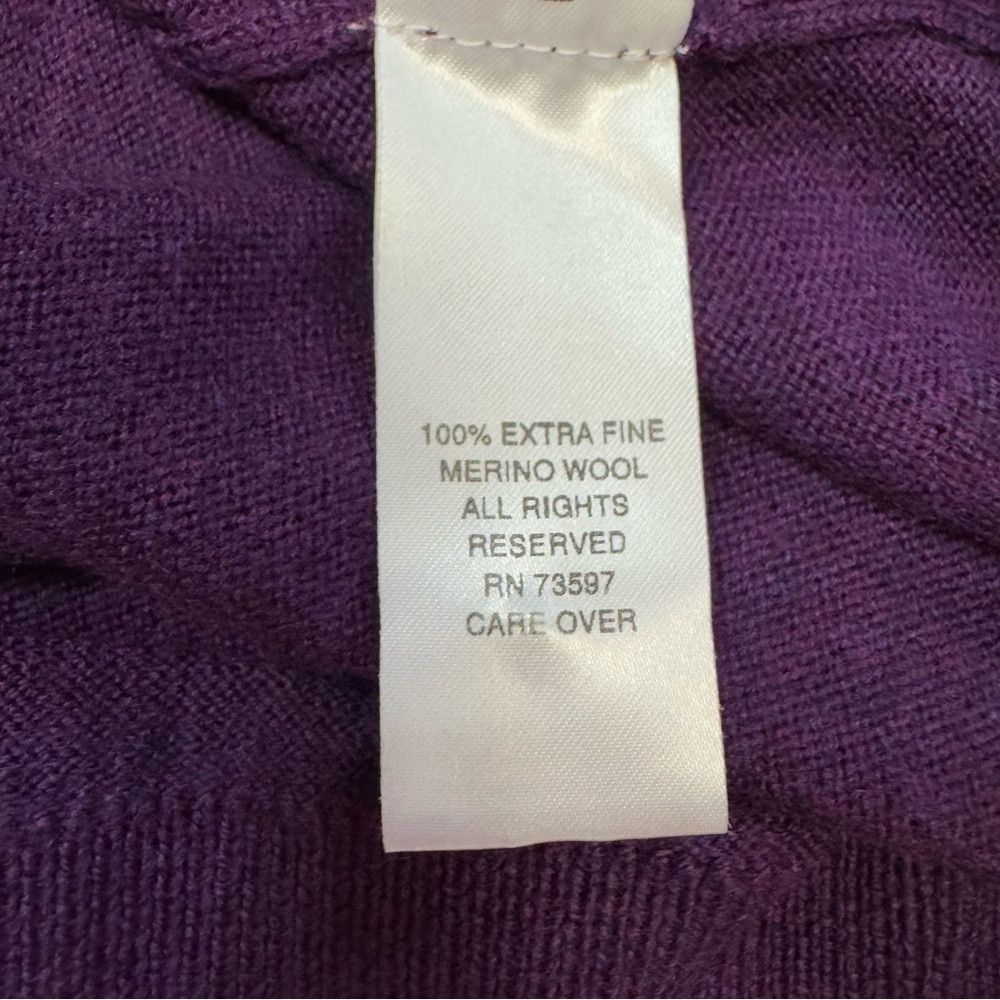 Other New Per me Uomo Purple Extra Fine Merino Wool 1/4 Buttons S Size US XL / EU 56 / 4 - 7 Thumbnail