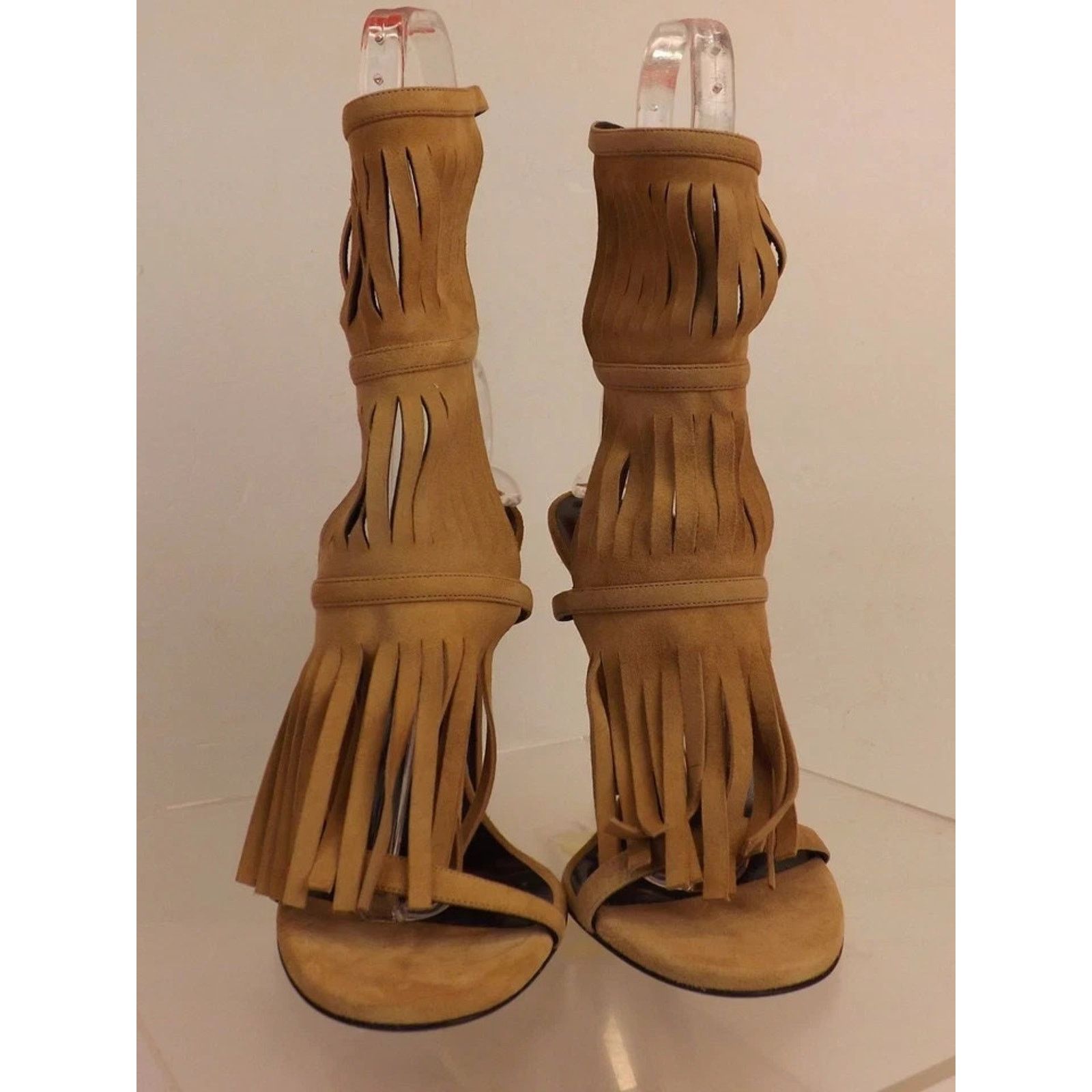 Gucci GUCCI BROWN SUEDE 347284 FRINGE GLADIATOR TALL SANDALS 36.5 Size US 6.5 / IT 36.5 - 7 Thumbnail