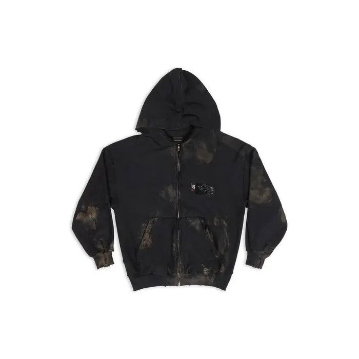 Balenciaga o1bcso1str0226 Dup / Gaffer Zip-Up Hoodie Small Fit In Black Size US M / EU 48-50 / 2 - 1 Thumbnail