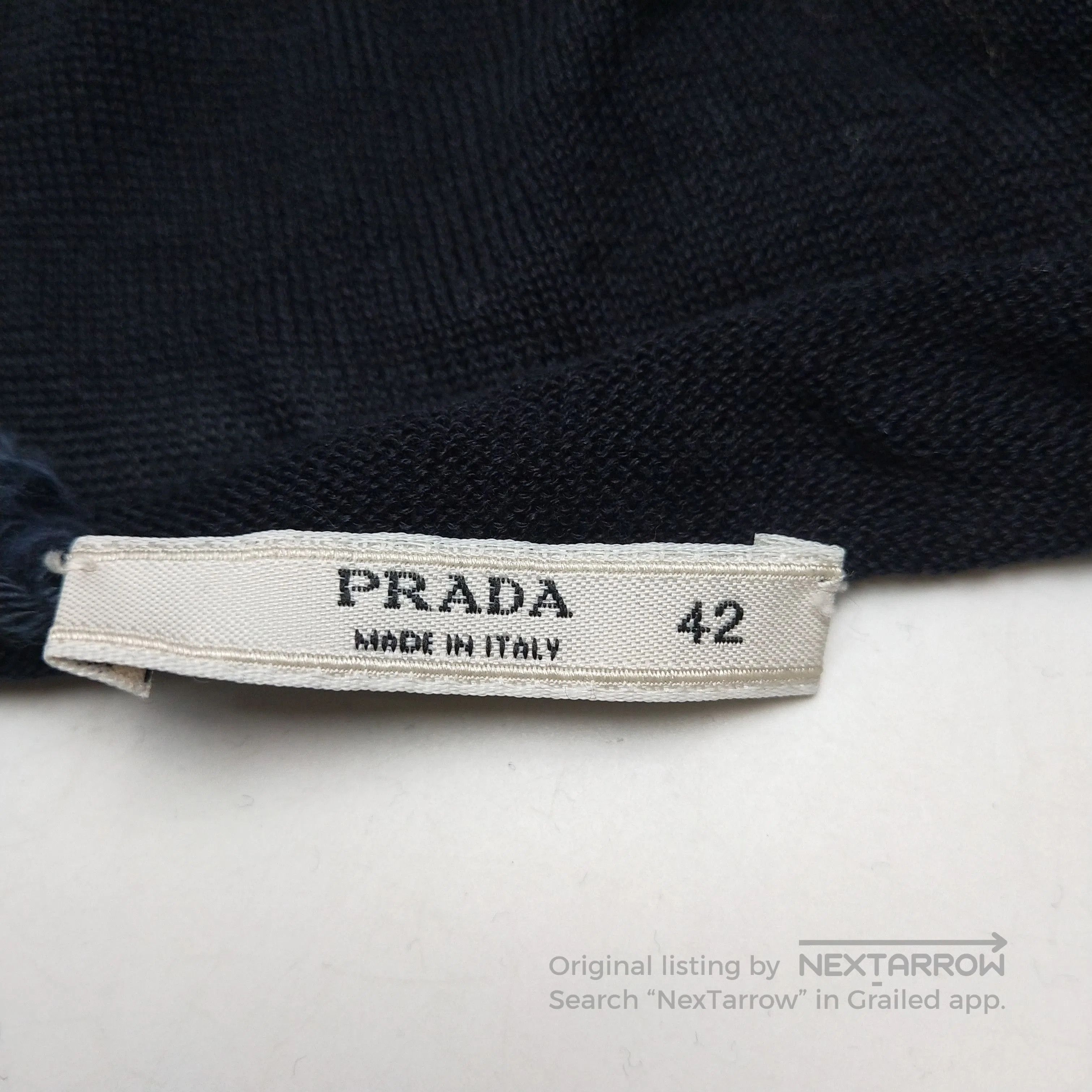 Prada Prada Black Cotton Knit Top Size 42 . Size L / US 10 / IT 46 - 4 Thumbnail