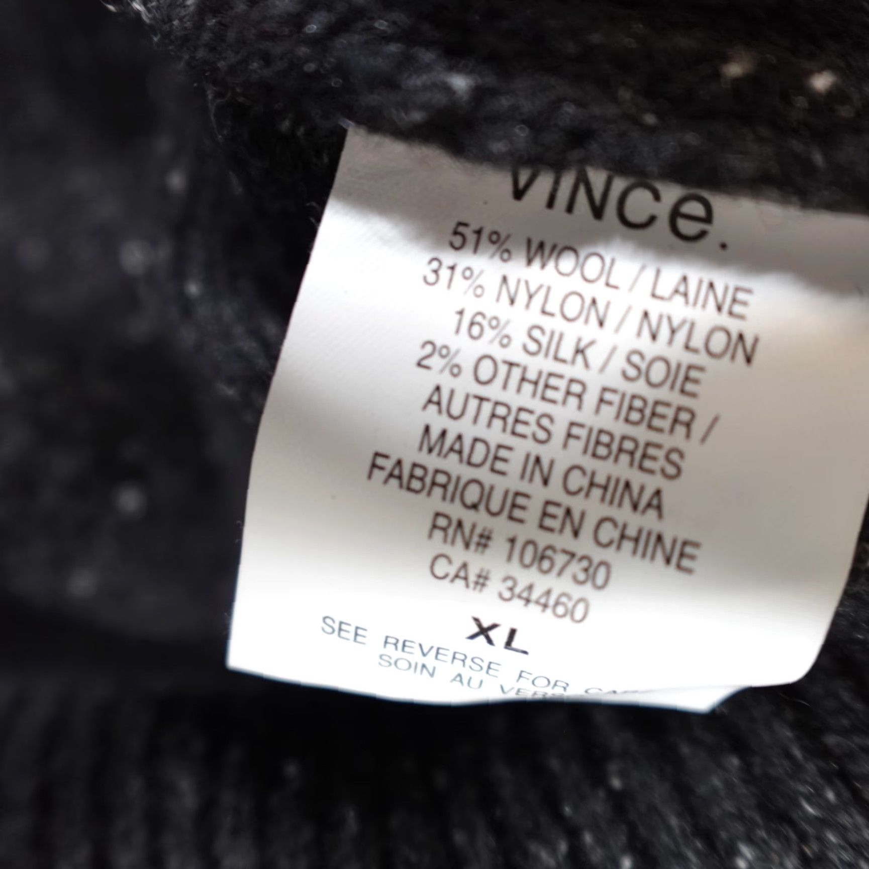 Vince Vince Mens Sweater XL Gray Striped Knit Wool Silk Blend Crew Neck Pullover Long Sleeve Casual Winter Fall Spring Size US XL / EU 56 / 4 - 3 Thumbnail