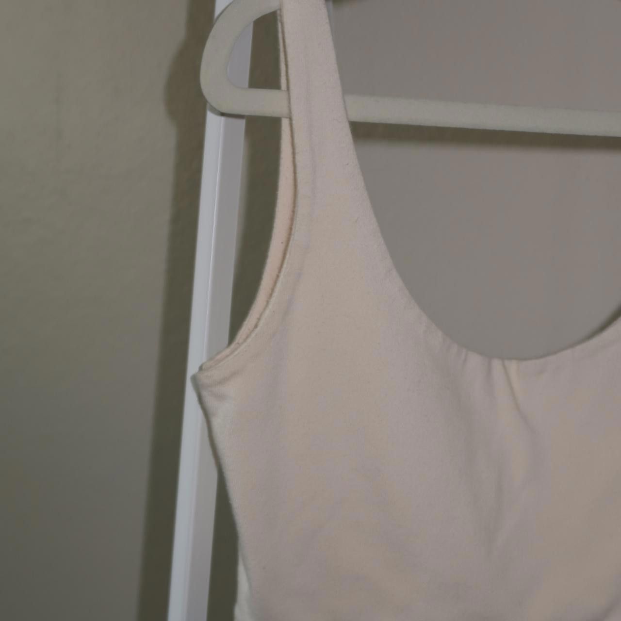 Designer cream cropped tank top Size S / US 4 / IT 40 - 2 Thumbnail
