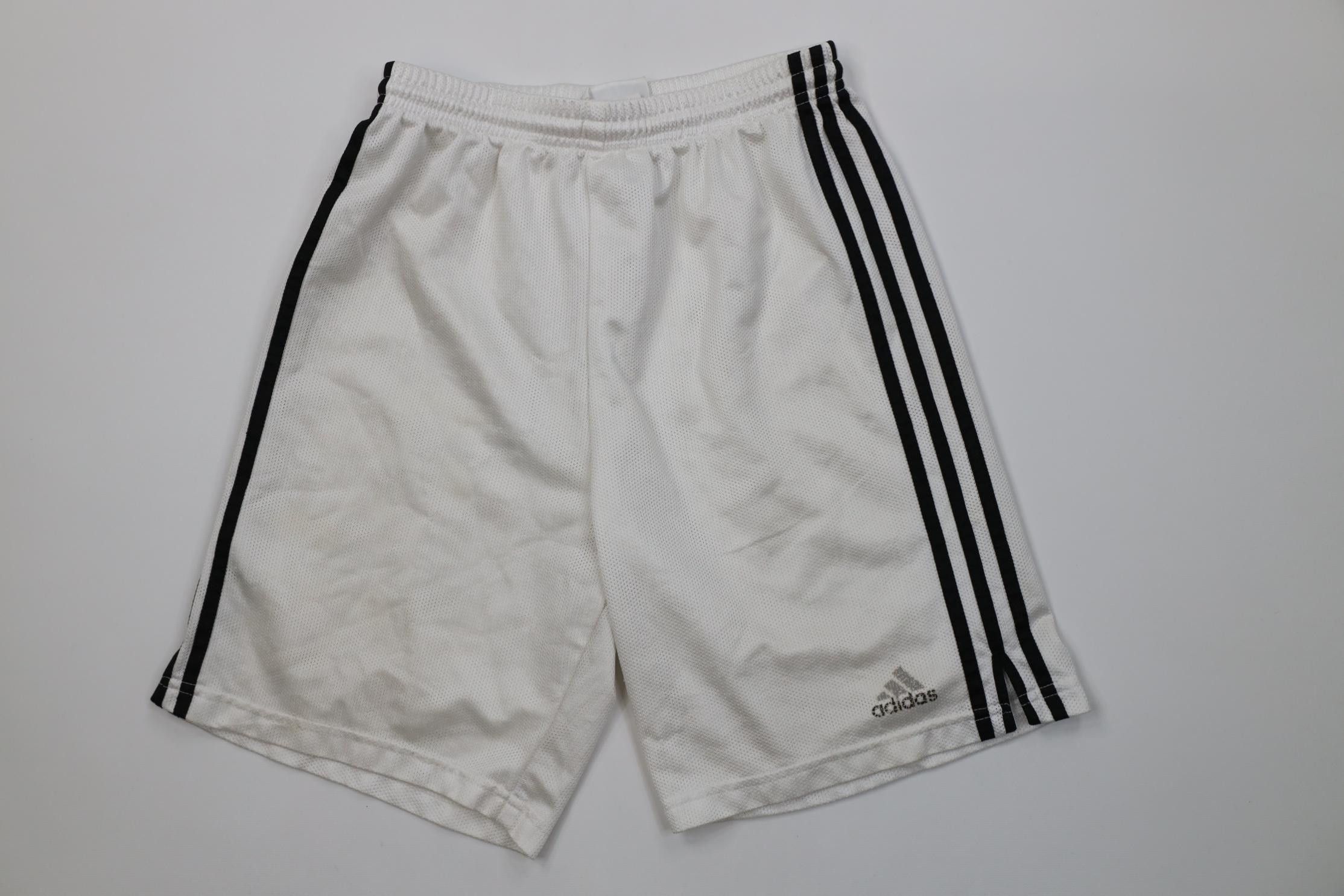 Adidas Vintage 90s Adidas Striped Running Soccer Shorts White Size US 30 / EU 46 - 1 Thumbnail