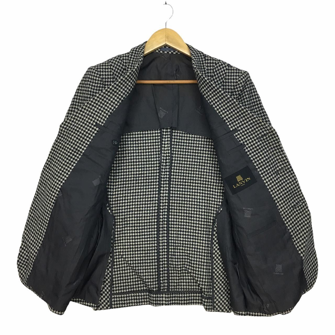 Lanvin Vtg LANVIN Paris Houndstooth Pattern Jacket Size 46R - 2 Thumbnail