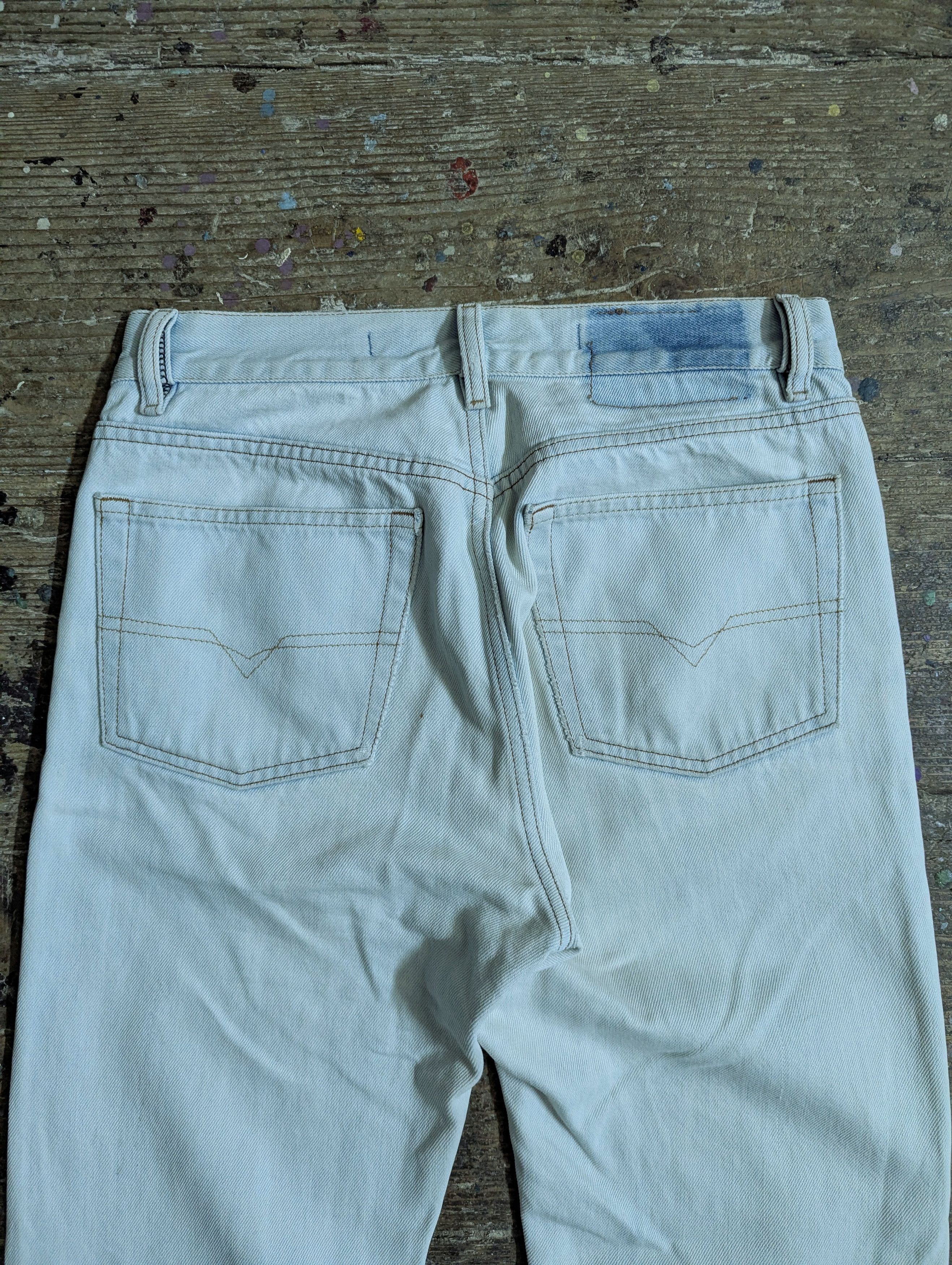 Diesel Rare! 00s Diesel Bleached Released Cut Jeans Size US 30 / EU 46 - 9 Thumbnail