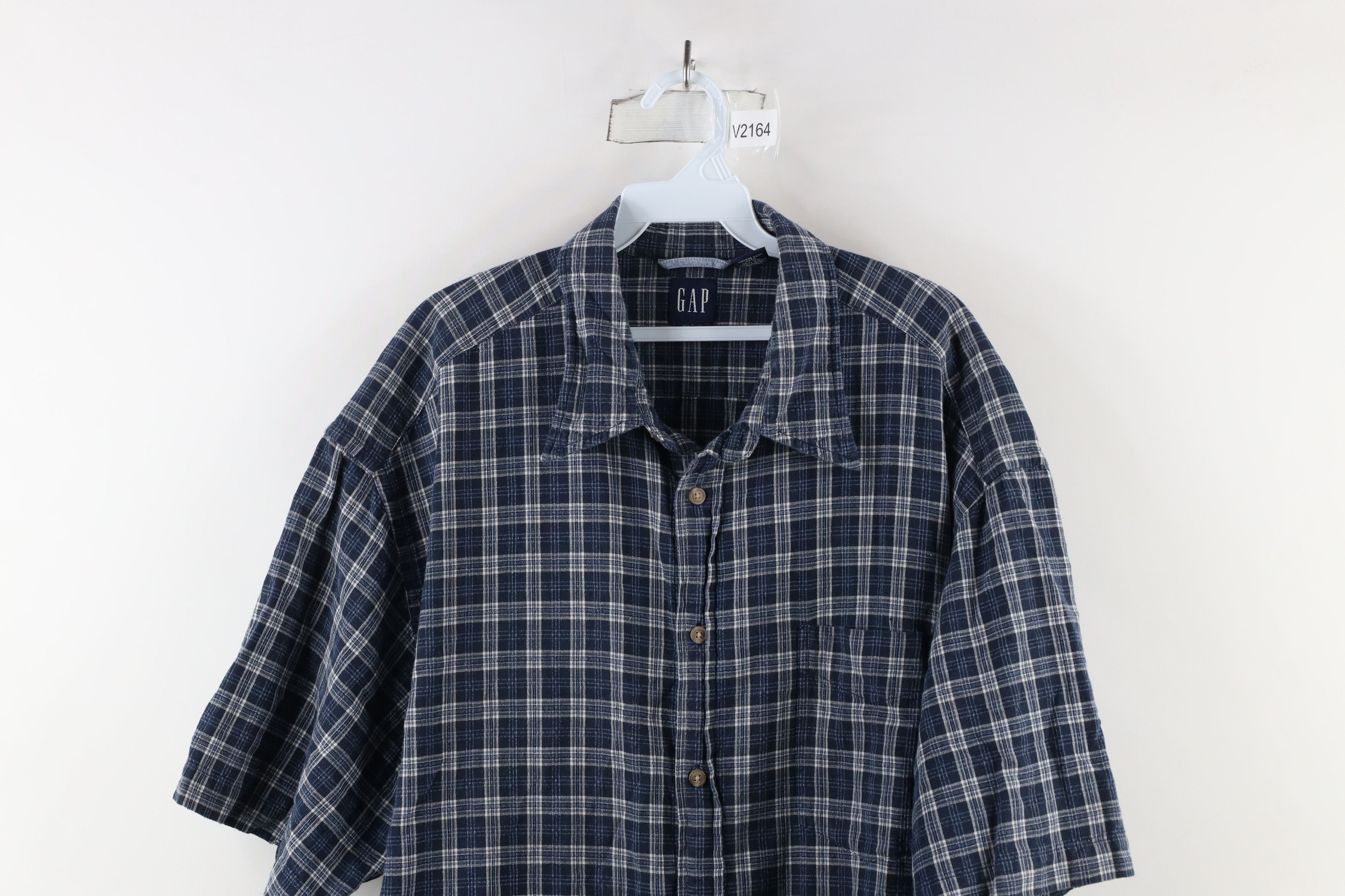 Gap × Vintage Vintage 90s Gap Fit Short Sleeve Collared Button Shirt Plaid Size US XL / EU 56 / 4 - 2 Thumbnail