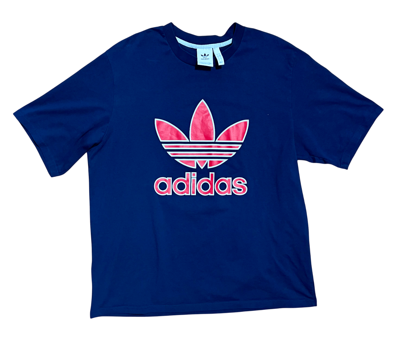 Adidas Adidas Retro Logo Navy & Red Graphic T-Shirt Size US L / EU 52-54 / 3 - 1 Thumbnail
