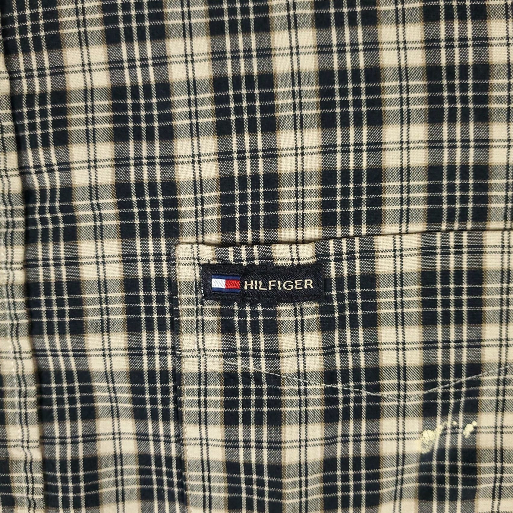 Tommy Hilfiger Tommy Hilfiger Shirt Mens XL Beige Plaid Button-Up Long Sleeve Casual/Workwear Shirt - Button-Down Collar, Cotton, Regular Fit, Classic/Preppy, Men Size US XL / EU 56 / 4 - 2 Thumbnail