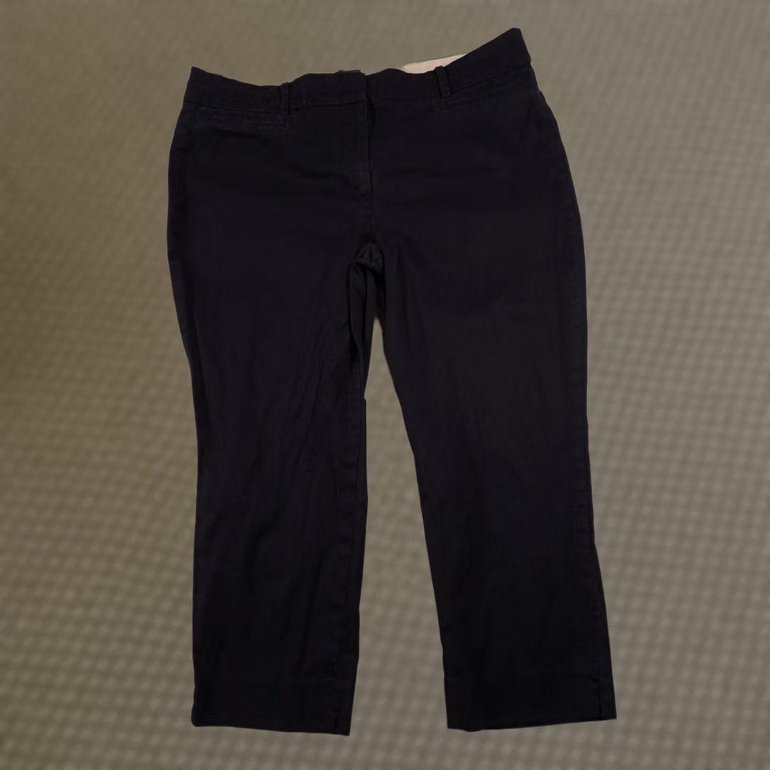 Talbots Talbots Pants Womens 12P The Perfect Crop Petite Stretch Career Office Blue Straight Zip Front Pockets Mens? Size 34" / US 12 / IT 48 - 1 Thumbnail