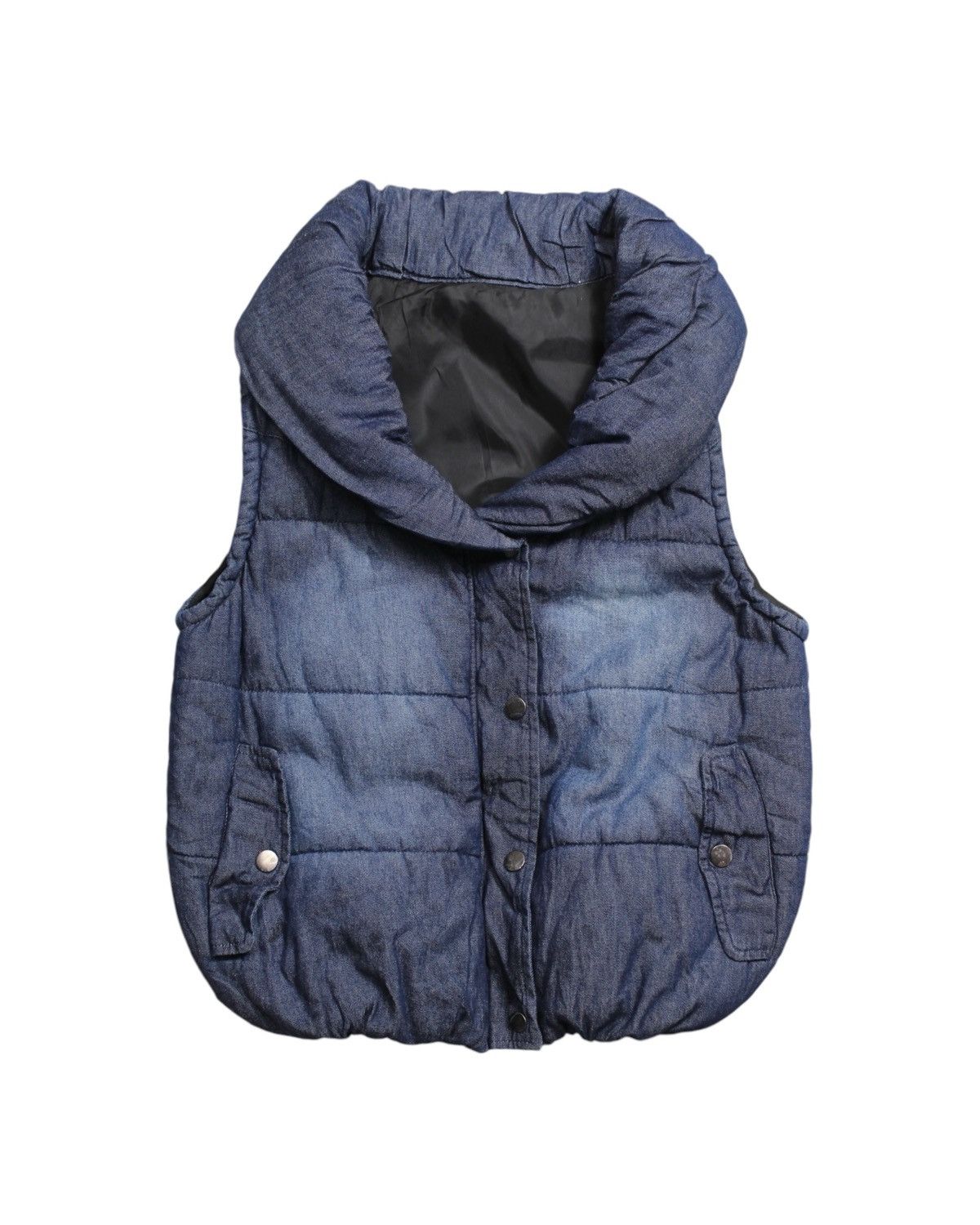 Japanese Brand PRIVATE BEACH DENIM SHAWL COLLAR QUILTED VEST Size US M / EU 48-50 / 2 - 1 Thumbnail