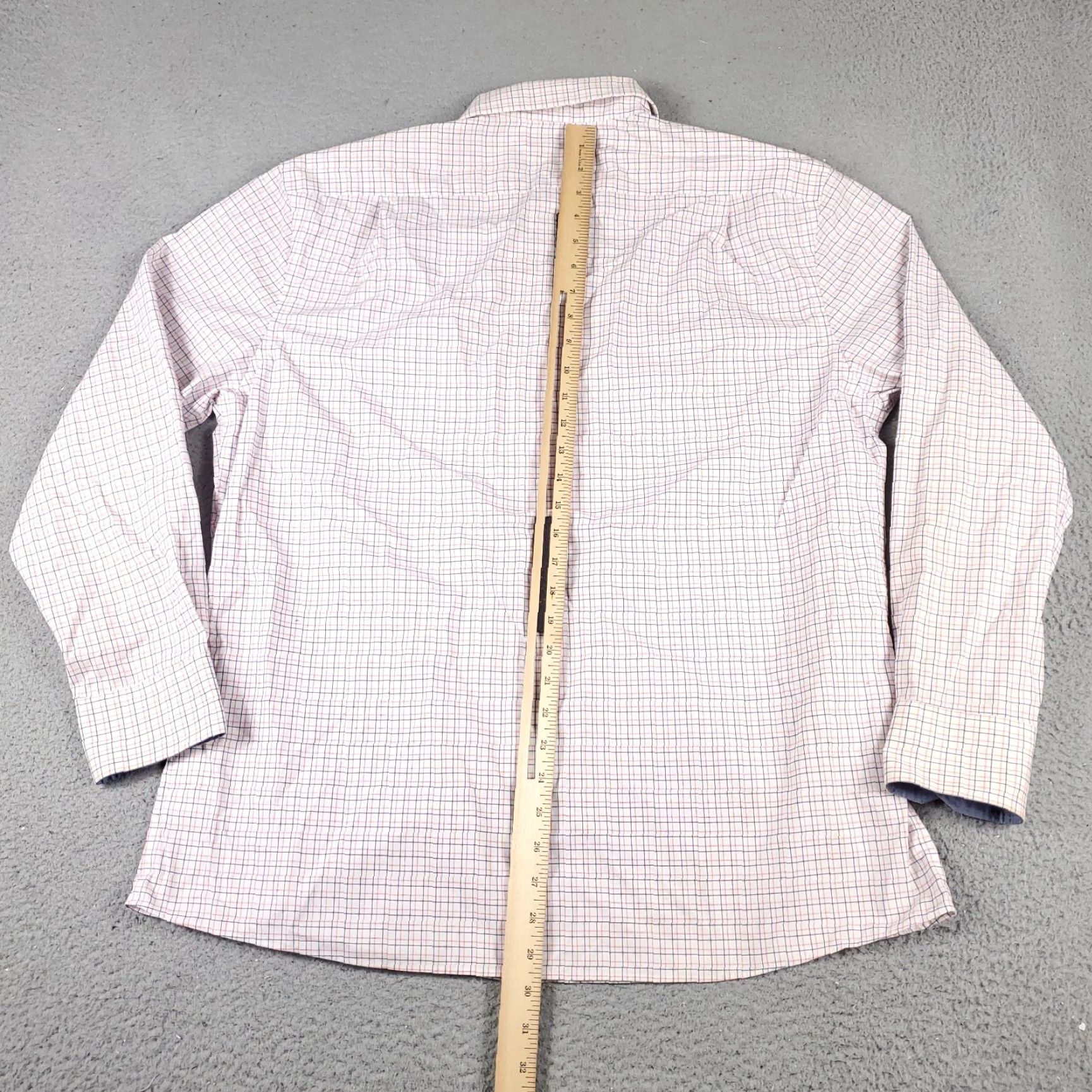 Tommy Hilfiger Tommy Hilfiger Shirt Mens 17 Red White Blue Check Dress Button Up Long Sleeve Shirt Mens 17 Red Check Dress Shirt Size 46R - 4 Thumbnail
