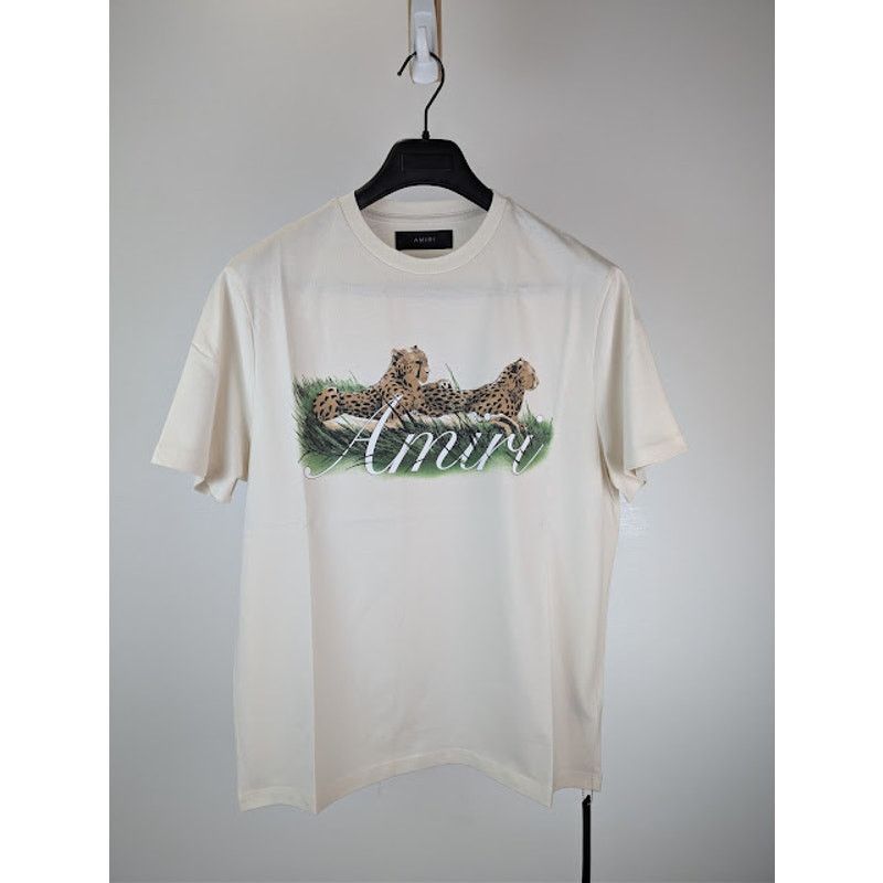 Amiri o1rshd1 Q:2 / Cheetah Logo T-shirt in Alabaster Size US M / EU 48-50 / 2 - 1 Thumbnail