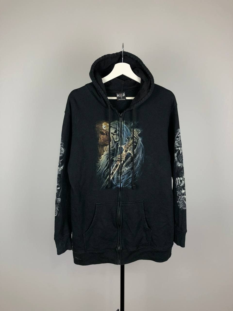 Other Wild Zip Hoodie Skeleton Satan Death Jacket size L Size US L / EU 52-54 / 3 - 2 Thumbnail