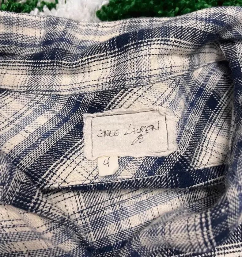 Greg Lauren Greg Lauren Blue and White Plaid Shirt Size US XL / EU 56 / 4 - 2 Thumbnail