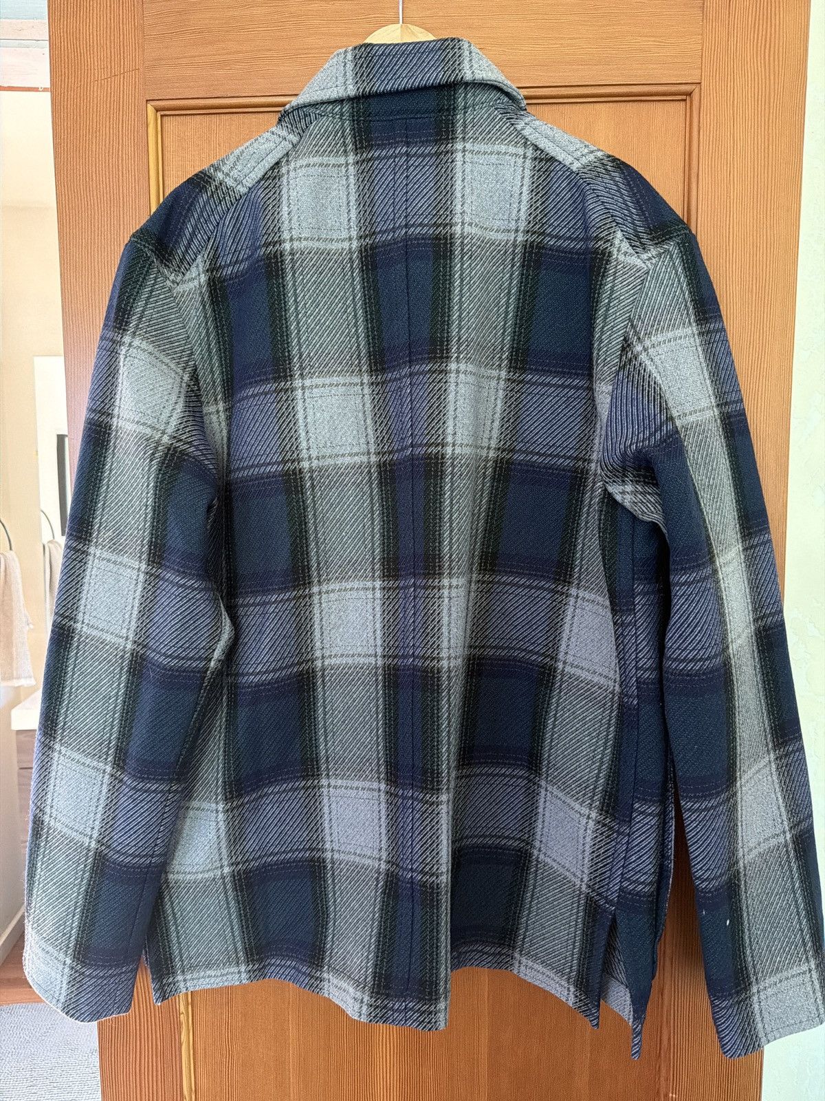 Acne Studios Acne Studios blue gray plaid wool blend coat Size US L / EU 52-54 / 3 - 5 Thumbnail