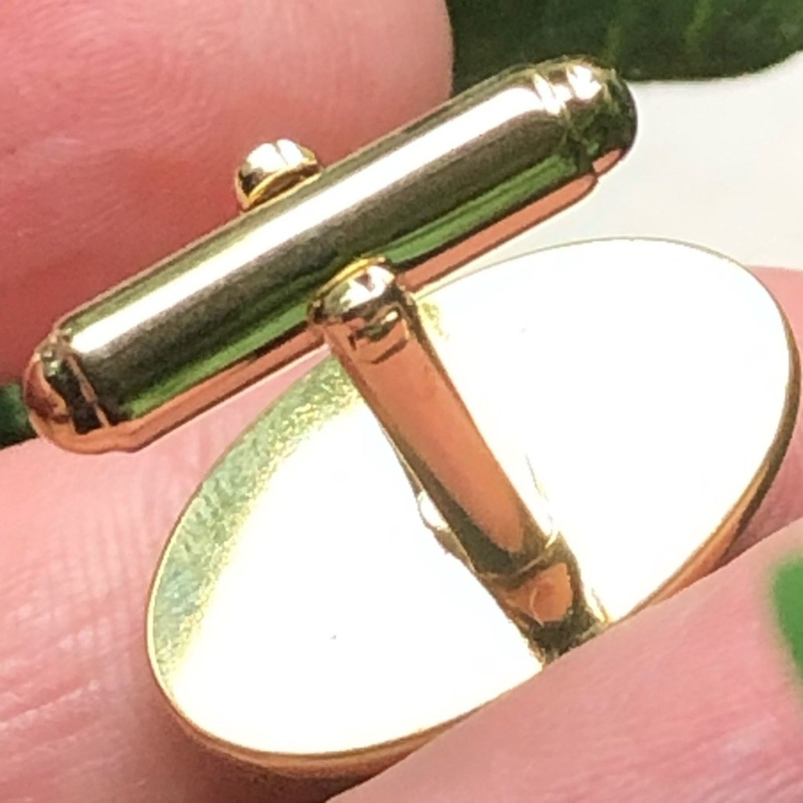 Jewelry Vintage men’s Ariki Nephrite jade 22kt gold cuff links NIB Size ONE SIZE - 14 Thumbnail