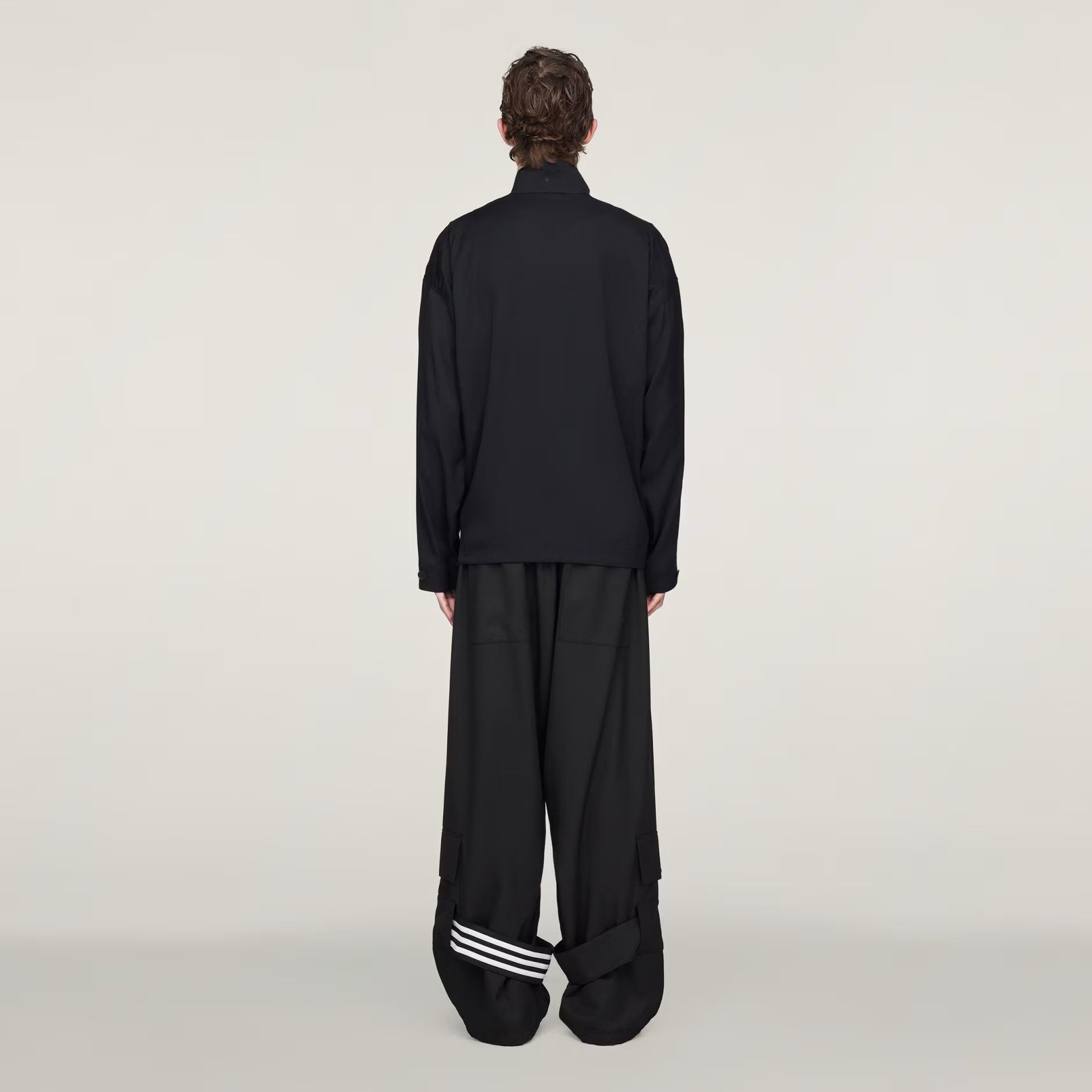 Y-3 o1tko10426 Refined Wool Wide Cargo Pants in Black Size US 34 / EU 50 - 4 Thumbnail