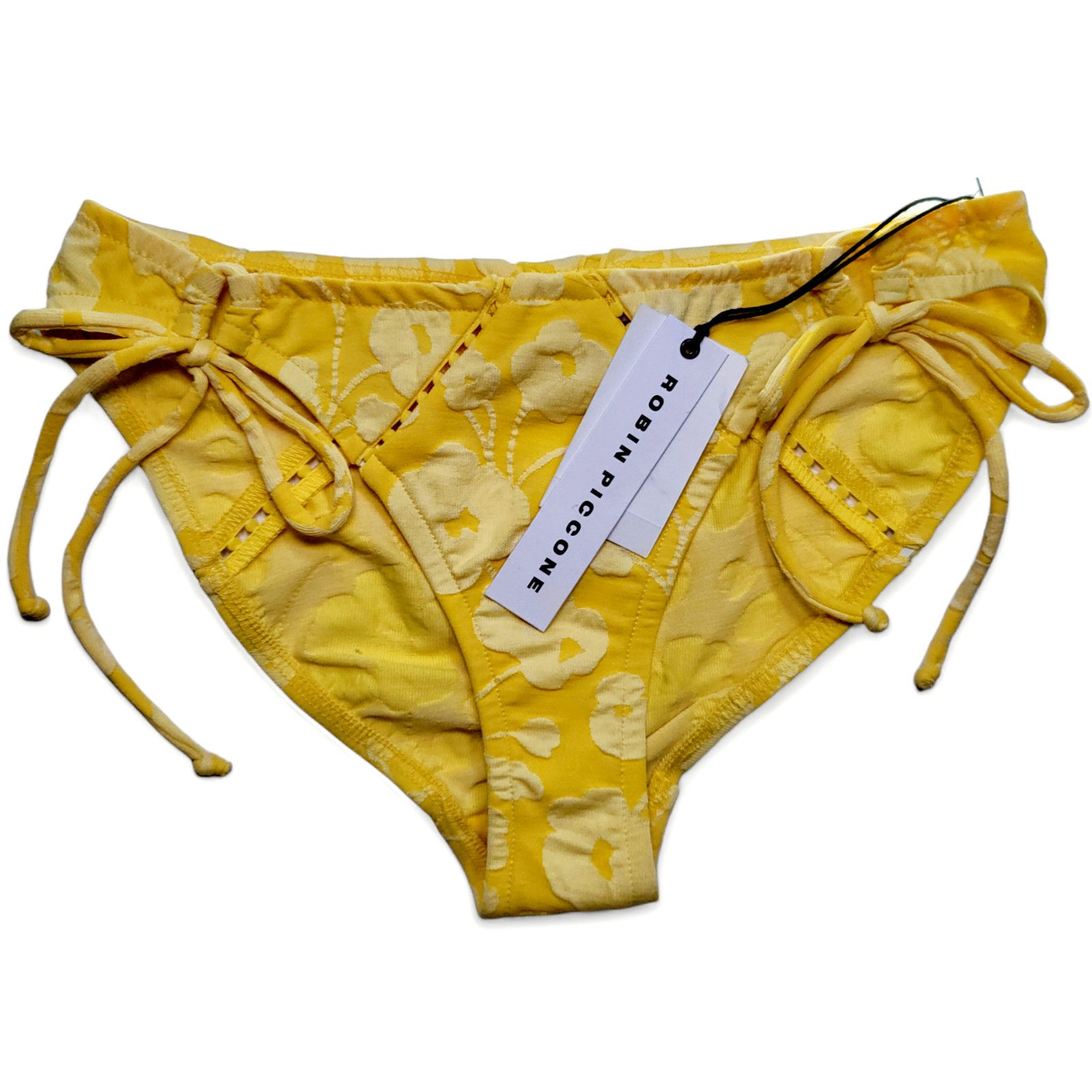 Other NWT ROBIN PICCONE Sadie Raised Floral Bikini Bottom Marigold Size L / US 10 / IT 46 - 3 Thumbnail