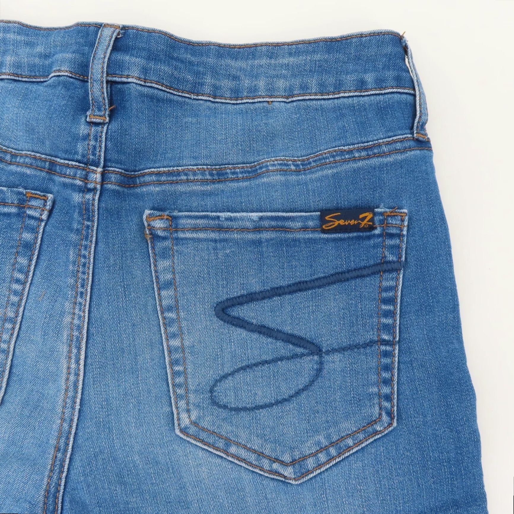 Vintage Seven Bermuda Shorts Denim Blue 4 Women's Regular Pockets 5-Pocket Cotton Blend Size 27" / US 4 / IT 40 - 6 Thumbnail