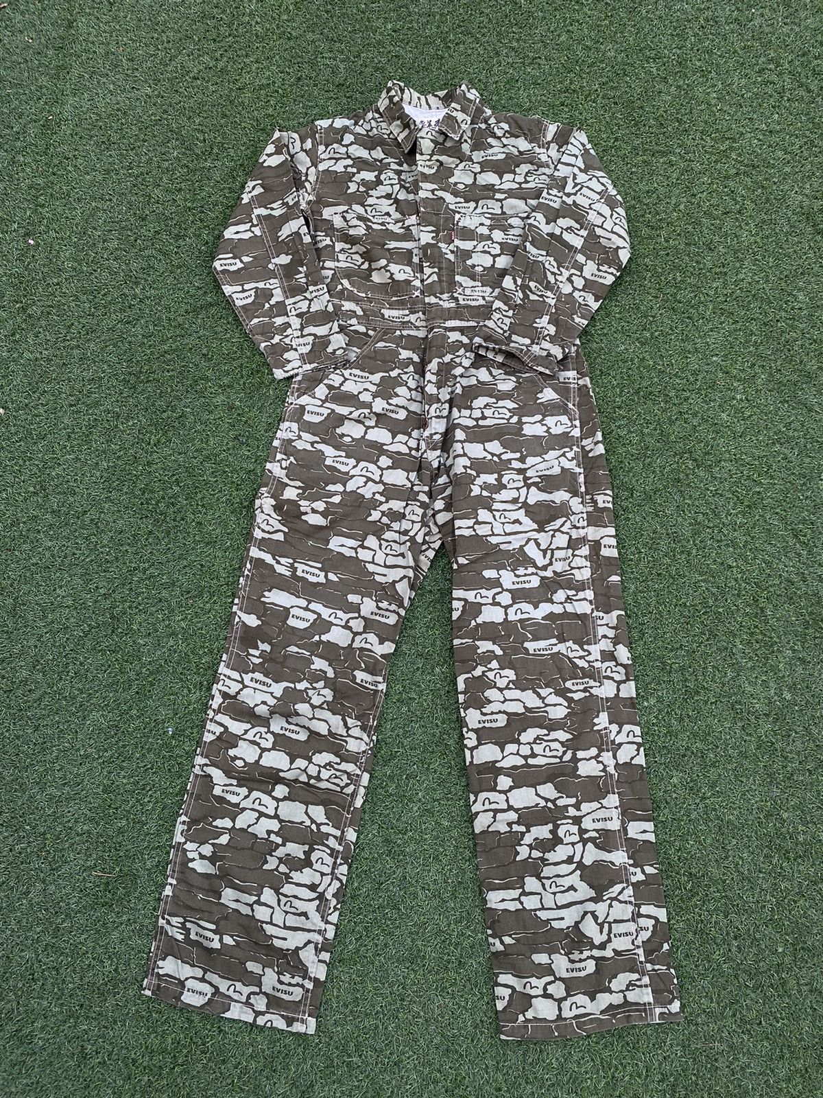 EVISU YAMANE OVER PRINT CAMO COVERA WHITE SEAGULL