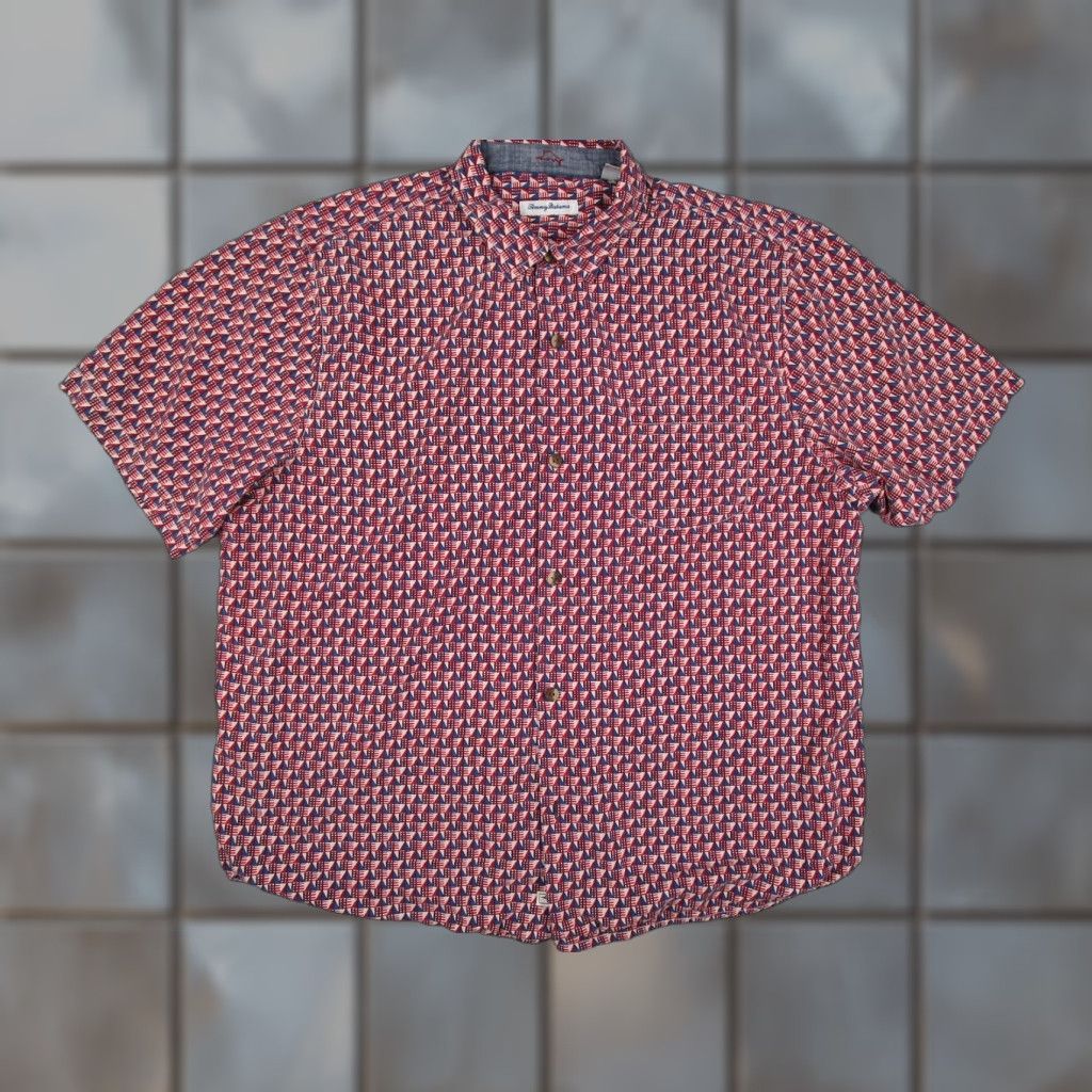 Tommy Bahama Tommy Bahama Silk Shirt Mens 2XL Geometric Multicolor Short Sleeve Button-Up Casual TB93 Size US XXL / EU 58 / 5 - 1 Thumbnail