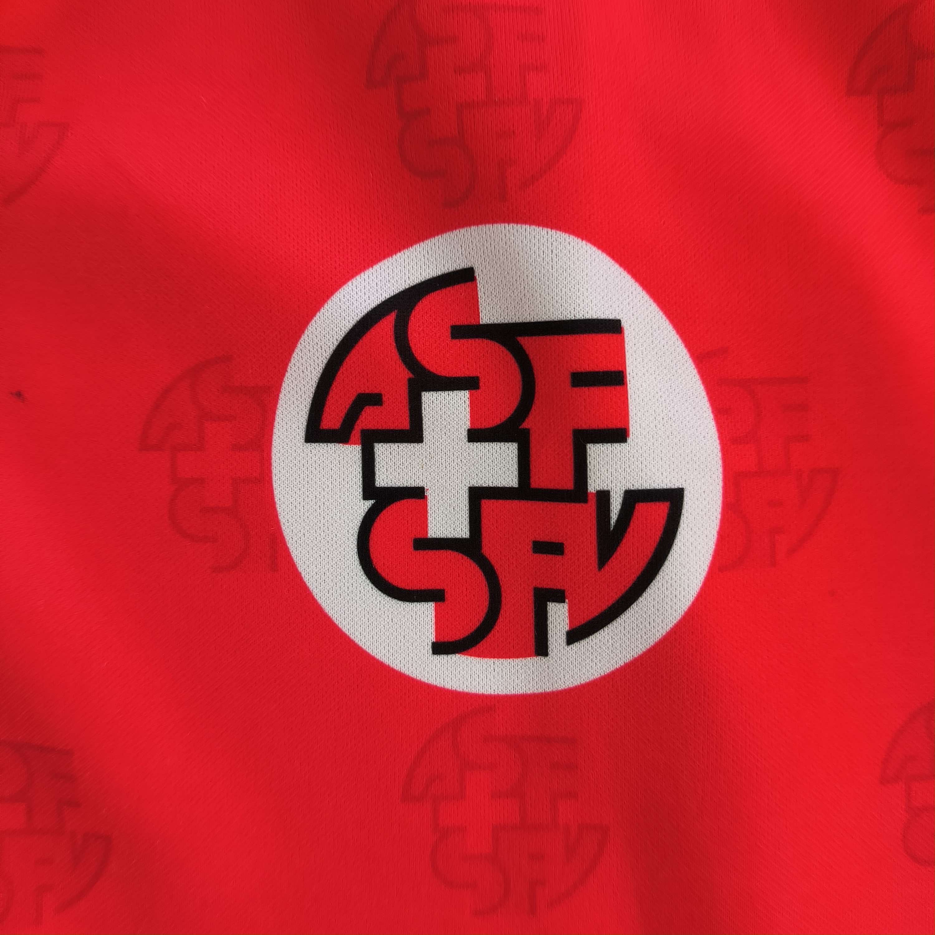 Lotto Sport SIGNED Switzerland 94-96 Lotto home #4 football jersey sz L Size US L / EU 52-54 / 3 - 3 Thumbnail