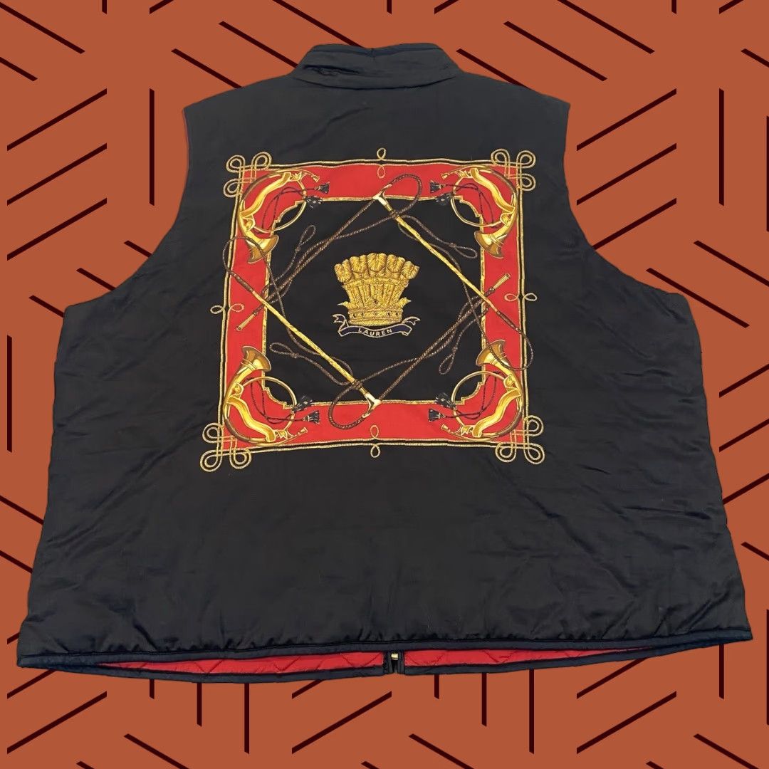 Ralph Lauren Lauren Ralph Lauren Vest 3X Black Red Equestrian Reversible Puffer RARE Womens Size XXL / US 16-18 / IT 52-54 - 1 Thumbnail