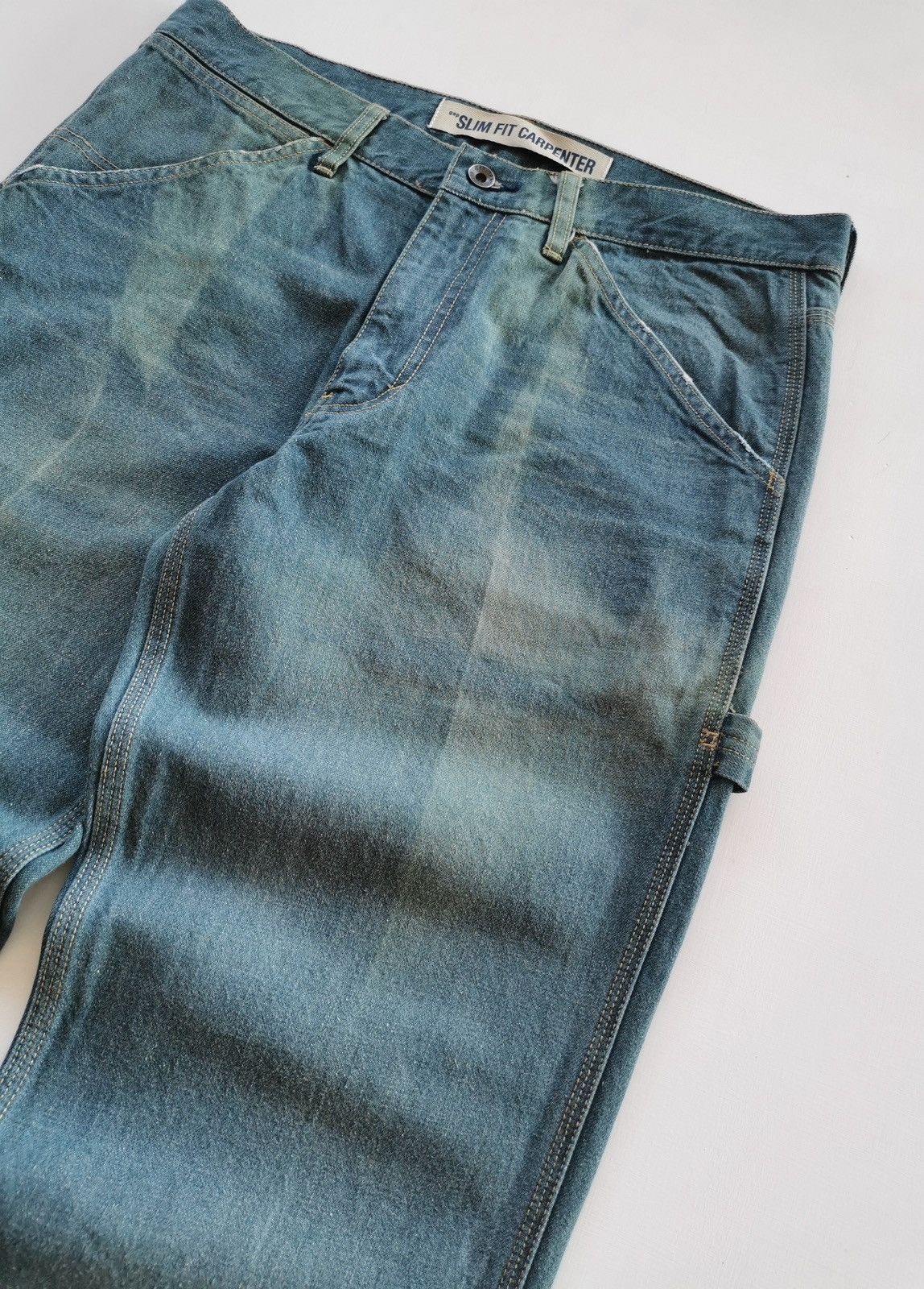 Gap × Yeezy Sunfaded Vintage Gap Slim Fit Carpenter Denim Jeans Size US 34 / EU 50 - 7 Thumbnail