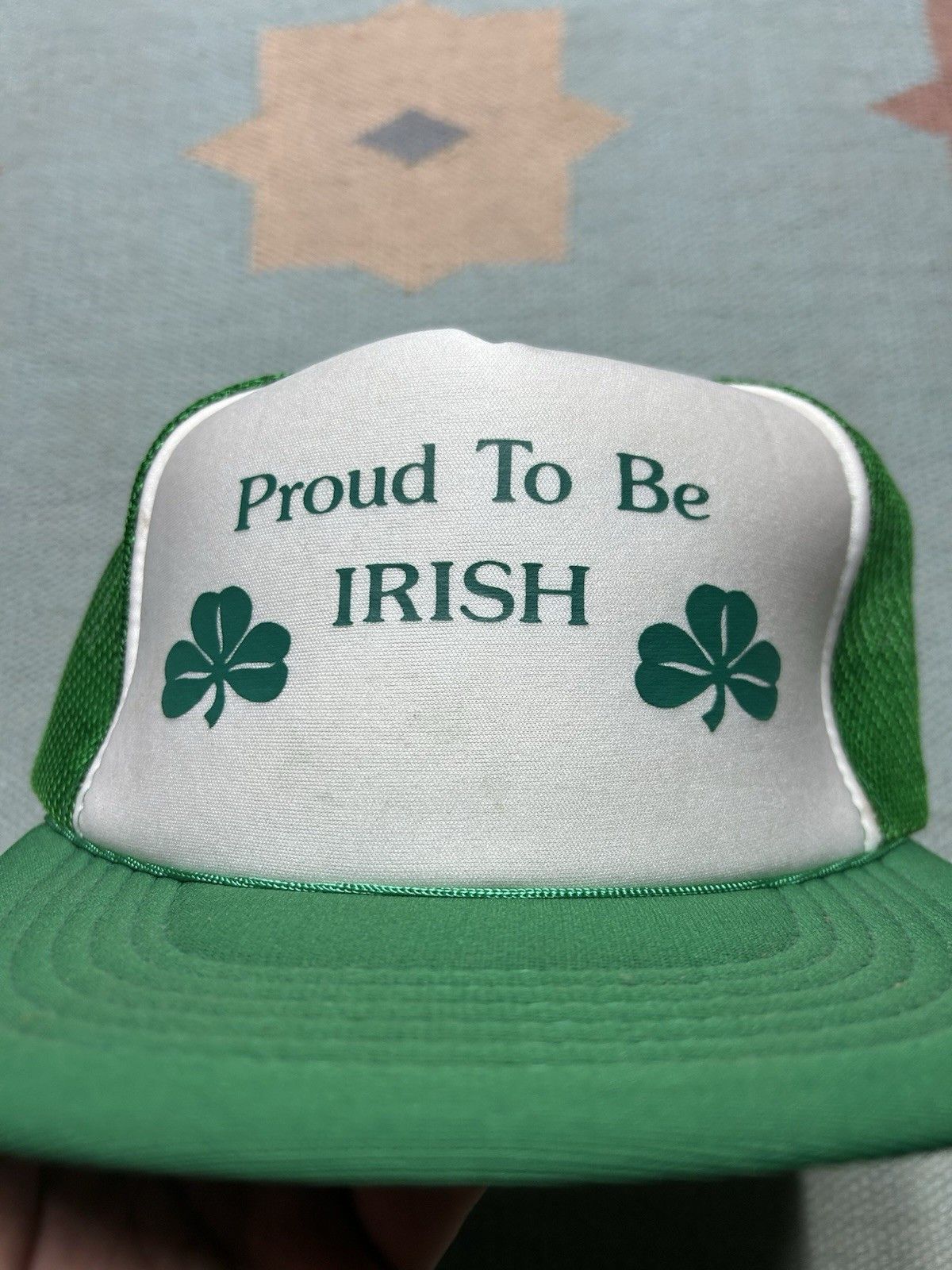 Vintage Vintage trucker hat proud to be Irish clover green white Size ONE SIZE - 3 Thumbnail