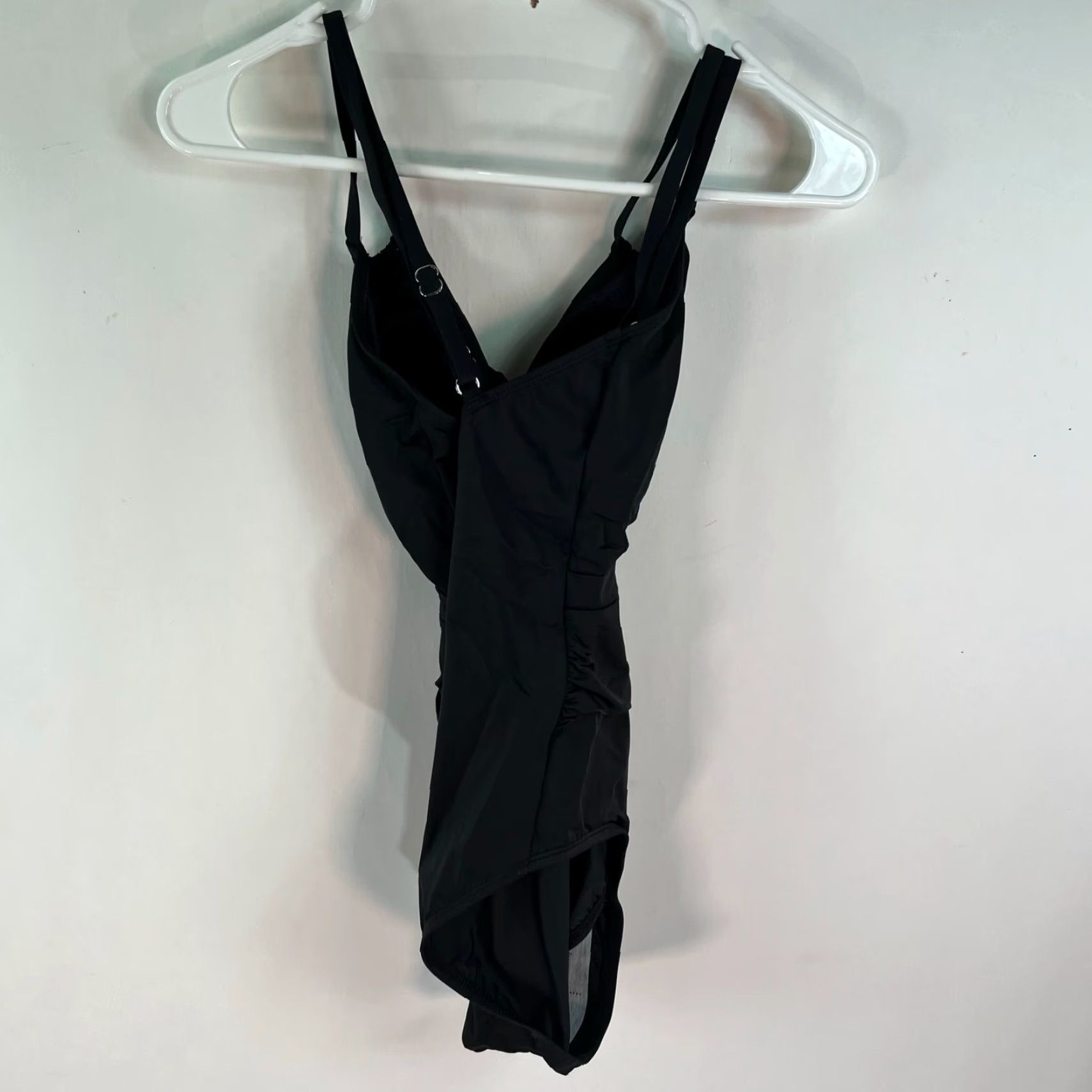 Vintage Coastal Womens One Piece Swimsuit S Halter Neck Blue/Black Cross Back French Cut Size ONE SIZE - 4 Thumbnail
