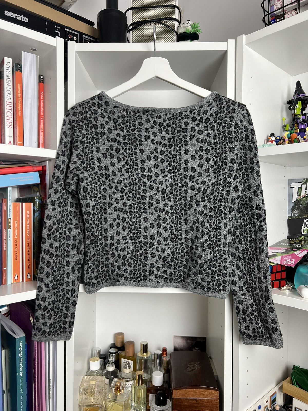 Designer × Fendi × Vintage Vintage 90s Fendi merino wool leopard print cropped sweater S Size S / US 4 / IT 40 - 2 Thumbnail