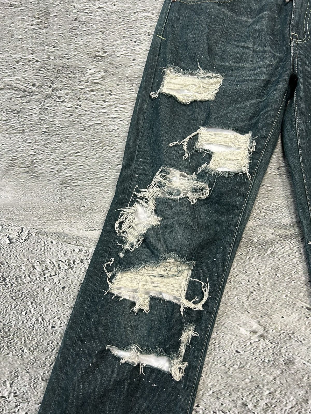 Evisu Evisu x Puma vintage navy green jeans seagulls distressed Size US 30 / EU 46 - 7 Thumbnail