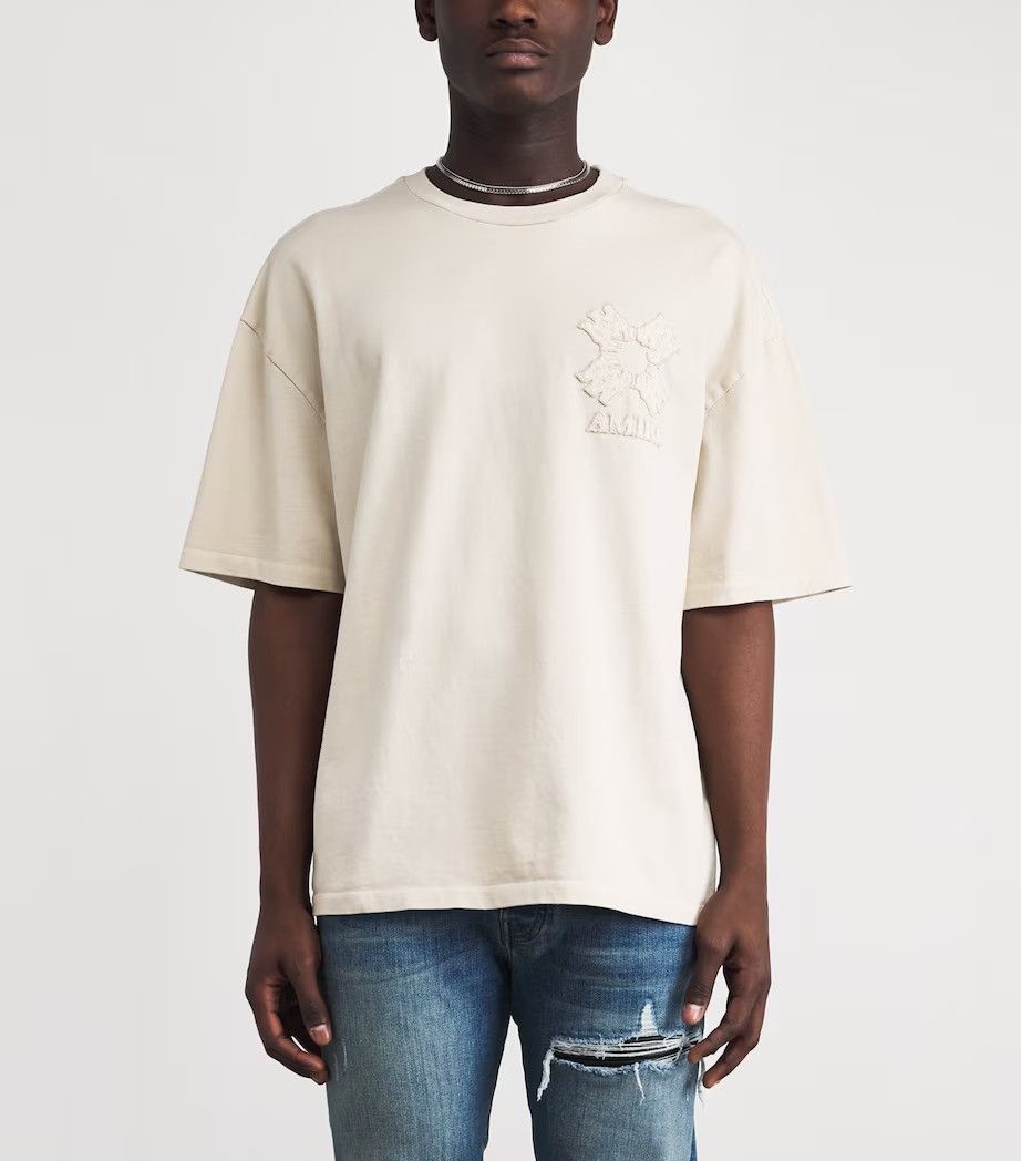 Amiri os11x0526 MA Quad Oversized T-Shirt in Ivory Size US XL / EU 56 / 4 - 2 Thumbnail