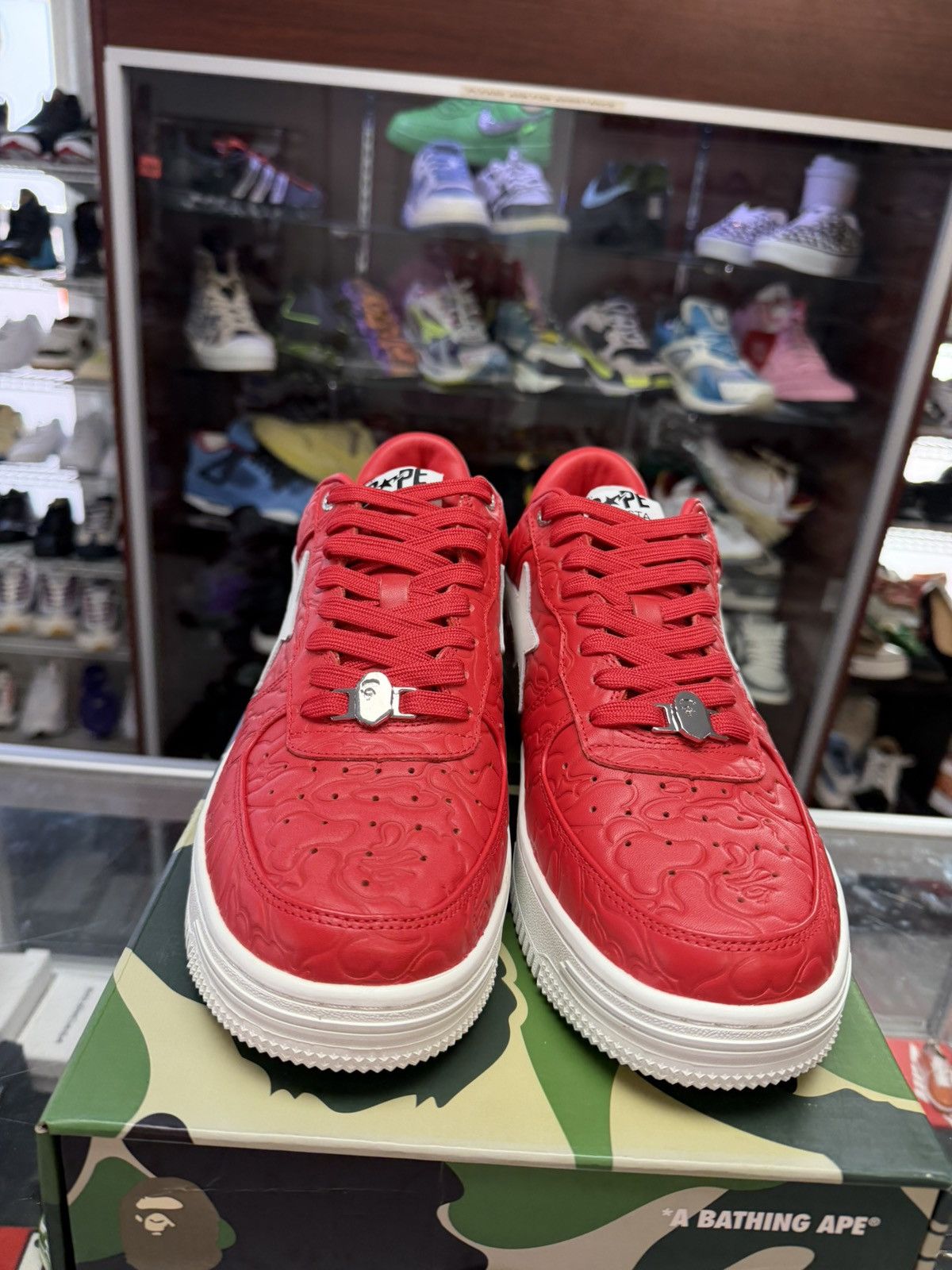 Bape Bape Bapestas (red/white) Size US 12 / EU 45 - 3 Thumbnail