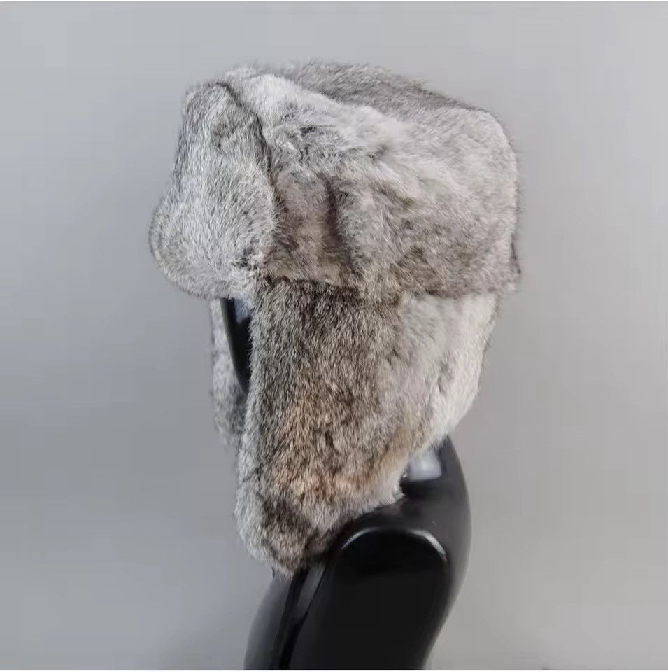 Japanese Brand Rabbit Fur Earflap Trapper Russian Cap SIze M Size ONE SIZE - 4 Thumbnail