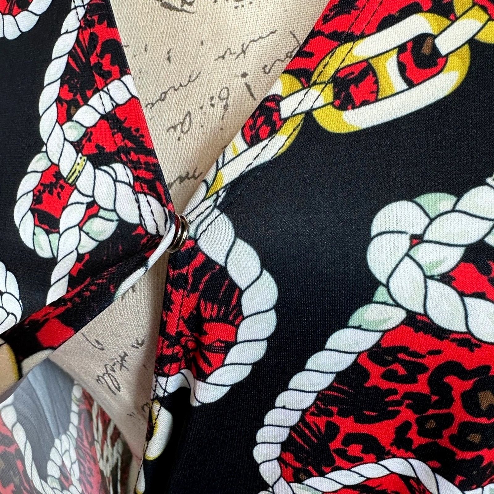 Other Shavonne Dorsey Chain/Rope Asymmetrical Blouse Red/Black L Size L / US 10 / IT 46 - 6 Thumbnail