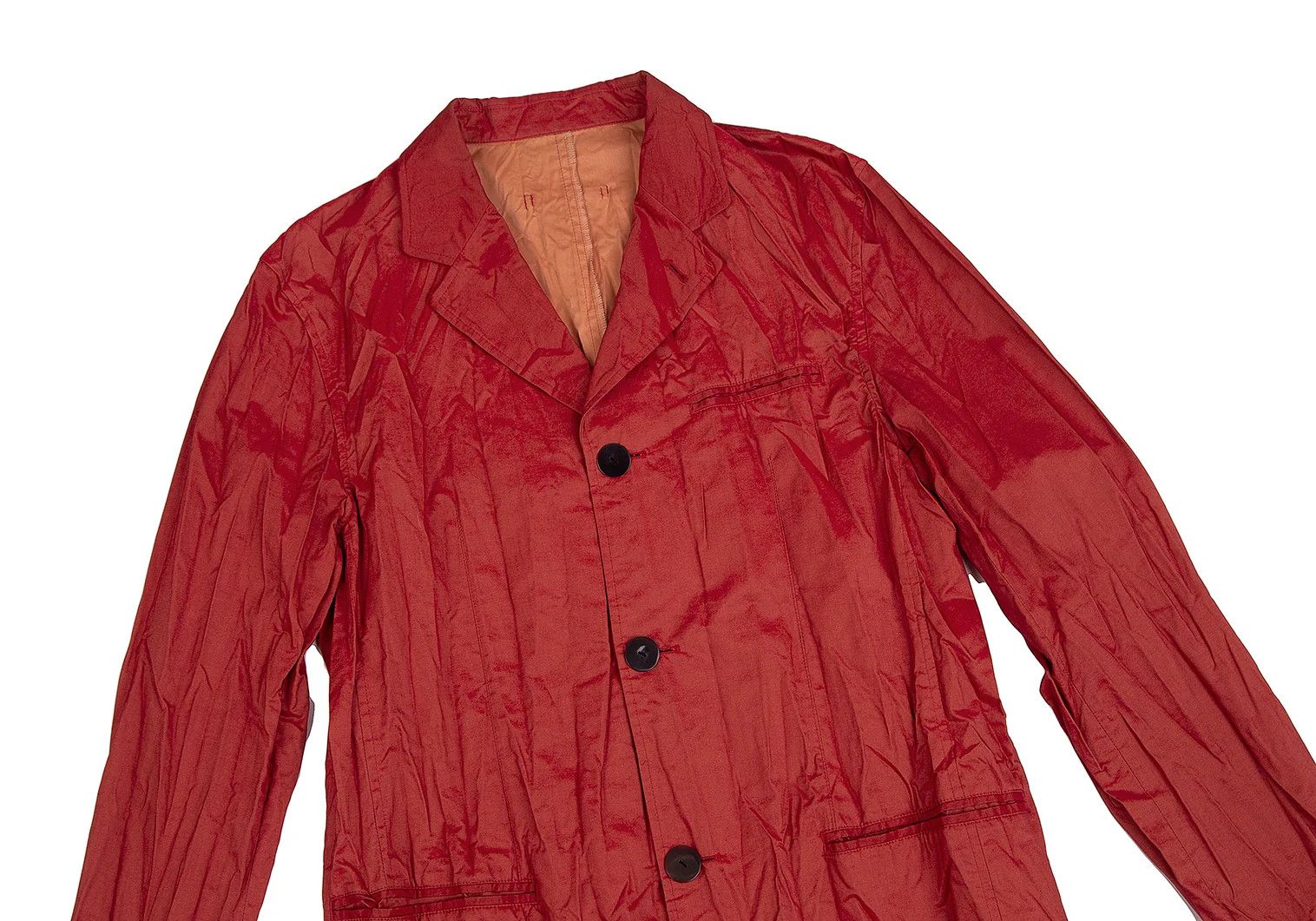 Jean Paul Gaultier Textured Cotton-Poly Notch Lapel Jacket in Red, 48 Size Size US M / EU 48-50 / 2 - 2 Thumbnail