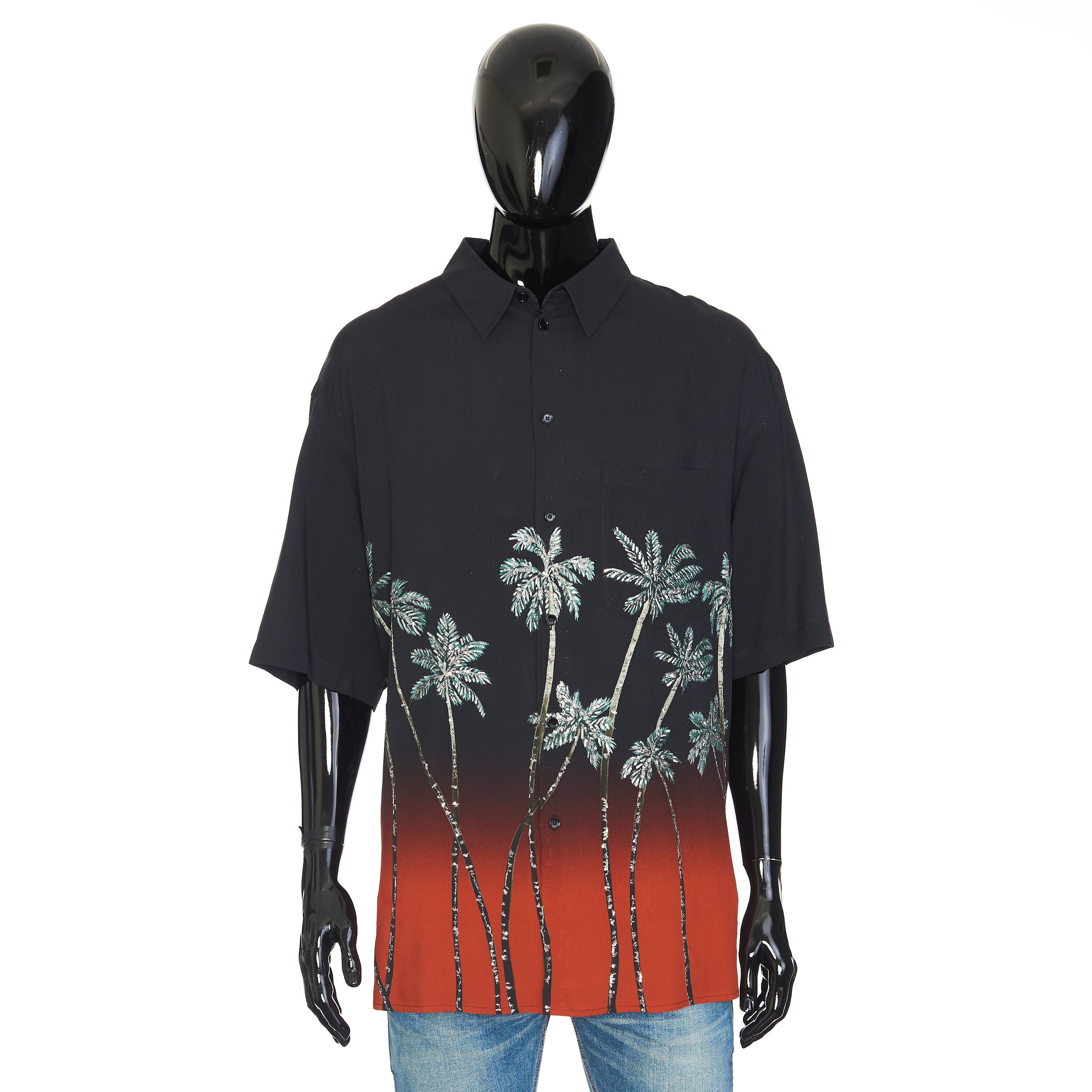 Celine Oversized Embroidered Shirt With Sunset Palm Trees Print Size US L / EU 52-54 / 3 - 1 Thumbnail