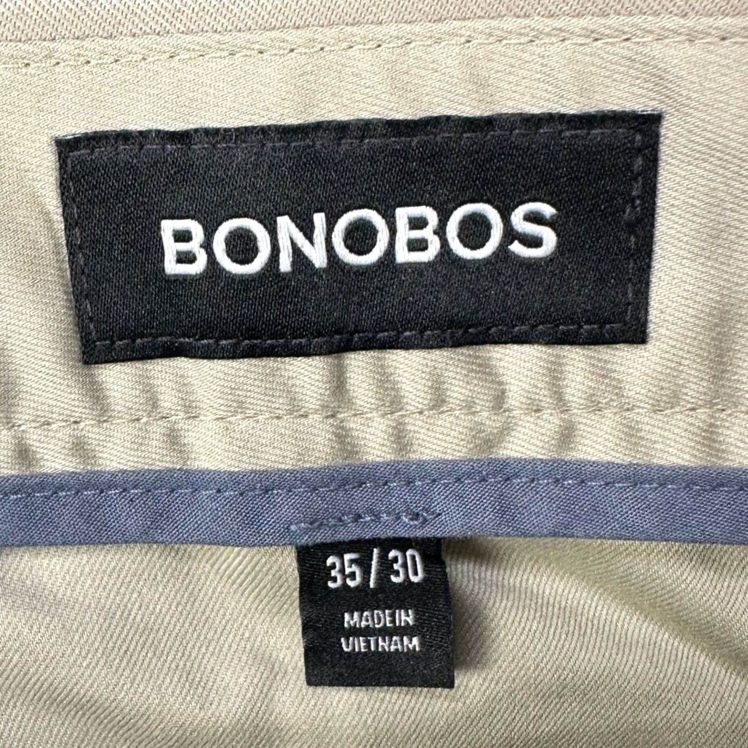 Bonobos Bonobos Wednesday Men Khaki Pants 35X30 Beige Flat Front Straight Tailored NEW Size US 35 - 4 Thumbnail