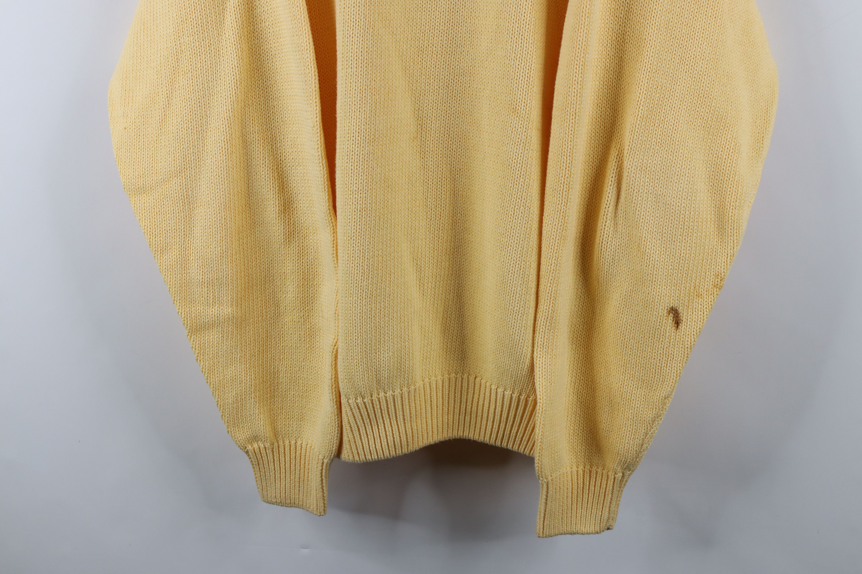 Vintage Vintage 90s Streetwear Blank Cotton Knit Sweater Yellow Size US XXL / EU 58 / 5 - 3 Thumbnail