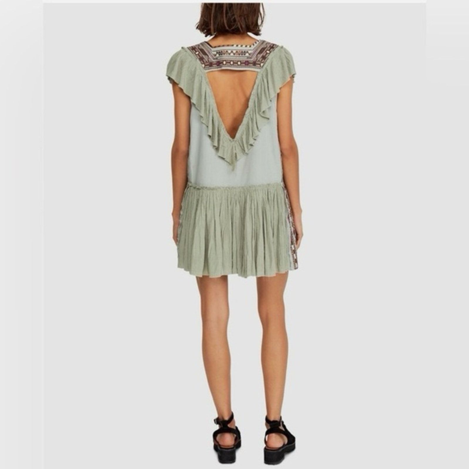 Free People Free People Day Glow Boho Embroidered Mini Dress Womens Med Size M / US 6-8 / IT 42-44 - 3 Thumbnail