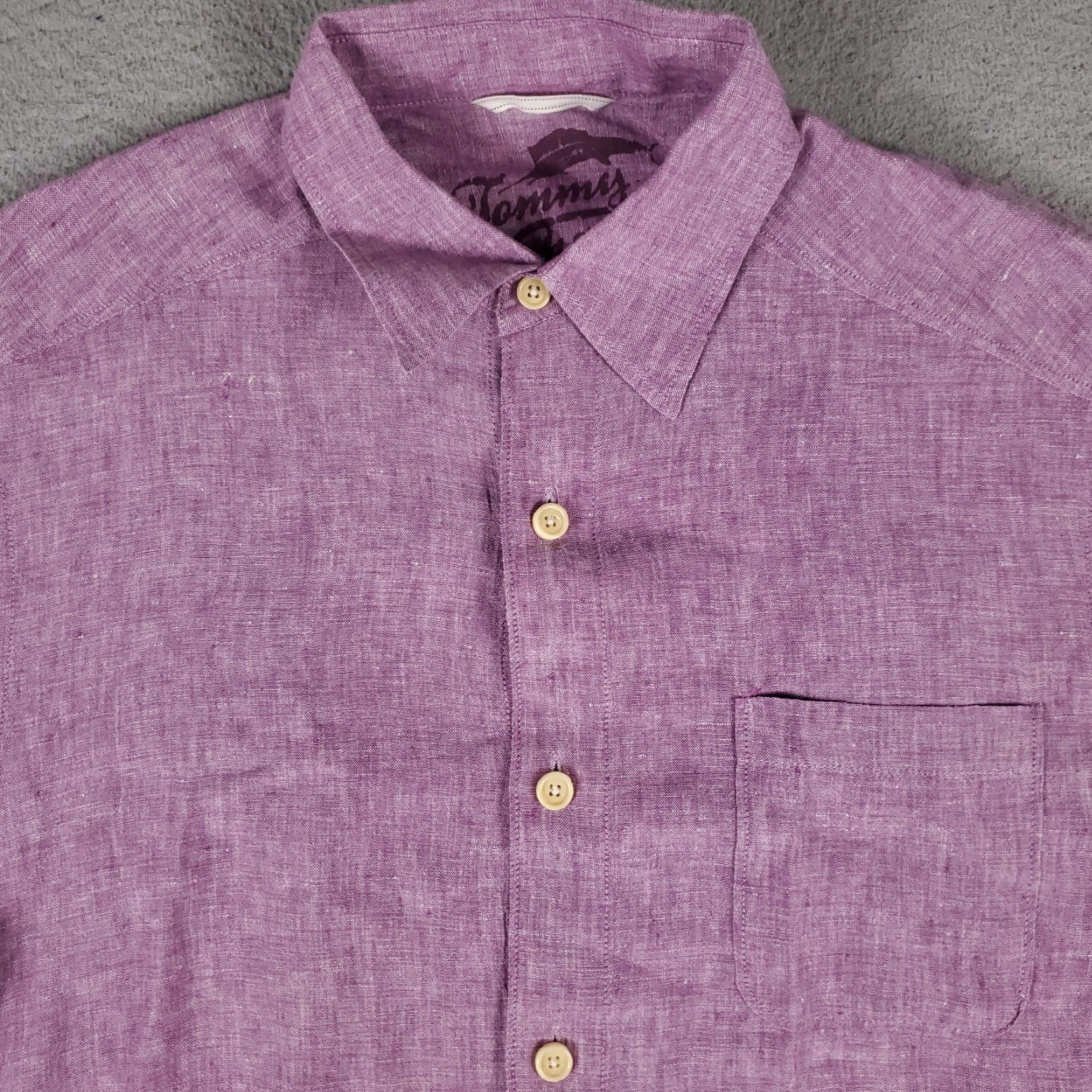 Tommy Bahama Tommy Bahama Shirt Mens Small Purple Linen Button-Up Long Sleeve Casual Size US S / EU 44-46 / 1 - 2 Thumbnail