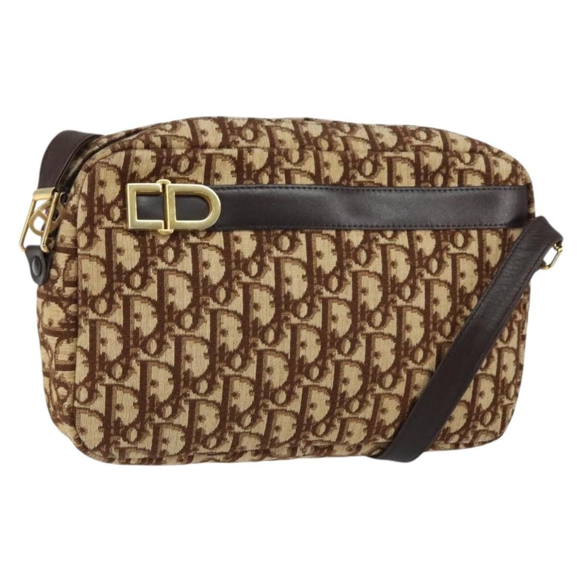 Christian Dior Vintage Trotter Crossbody Bag Diorissimo Coated Canvas