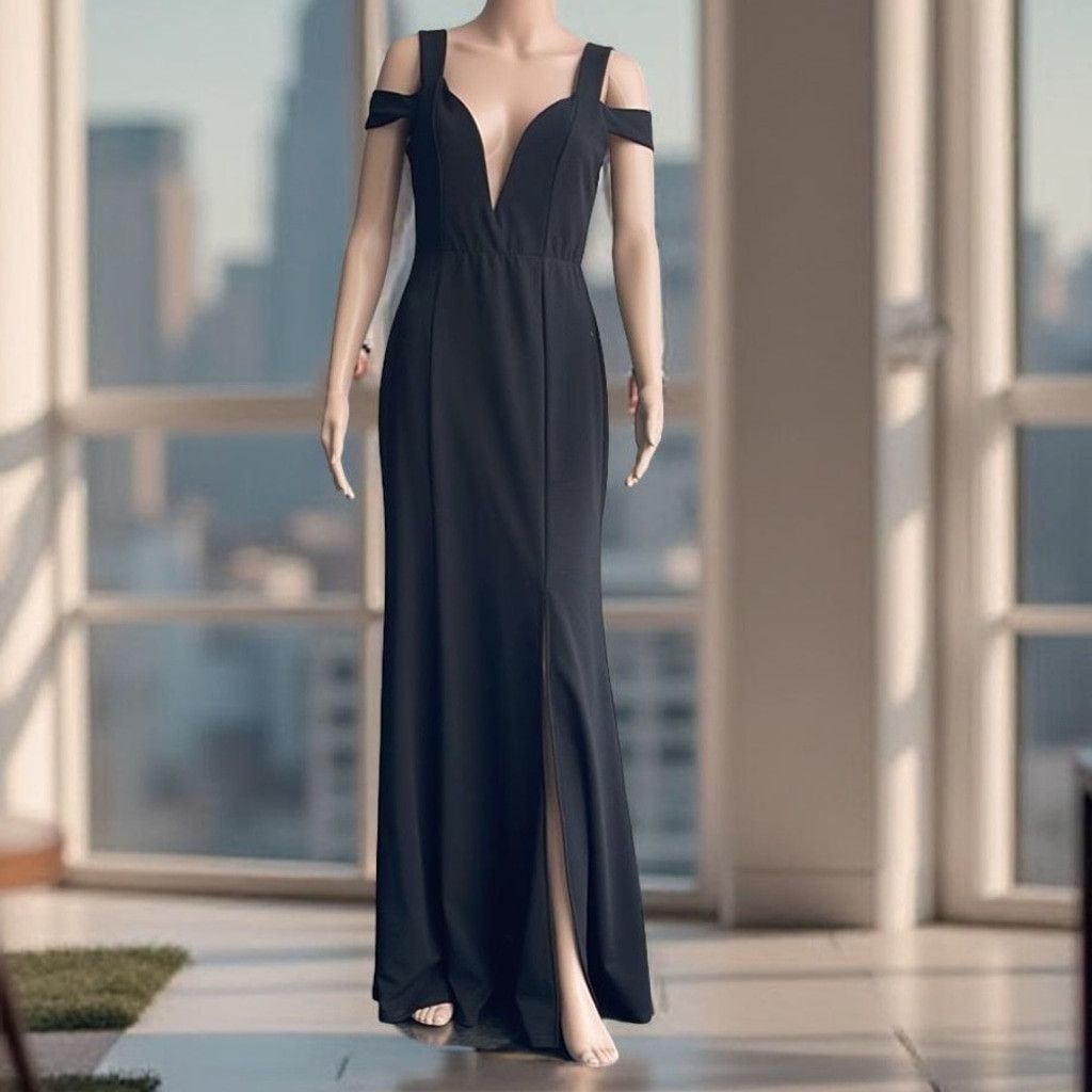 NBDN Nobrandedon Karen-T Elegant Black Evening Gown Size S/M Size M / US 6-8 / IT 42-44 - 1 Thumbnail