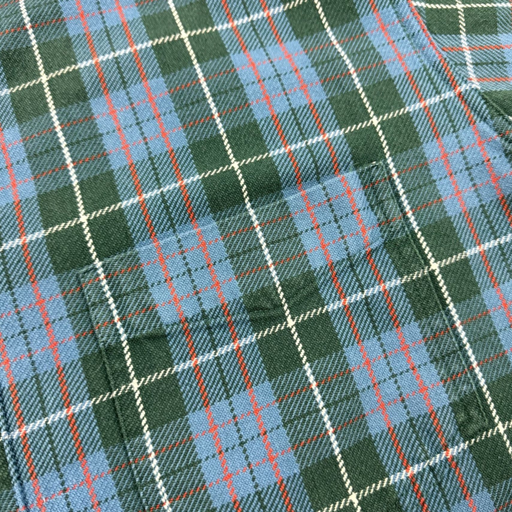 J.Crew J. CREW Shirt Mens L Green Plaid Chamois Flannel Long Sleeve Cotton Casual Button-Up with Pockets Size US L / EU 52-54 / 3 - 4 Thumbnail
