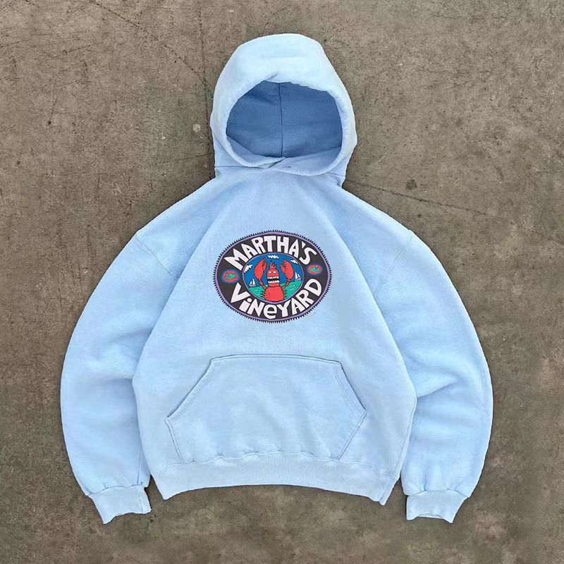 Japanese Brand × Vintage Blue retro variation lobster print hoodie Size US L / EU 52-54 / 3 - 1 Thumbnail