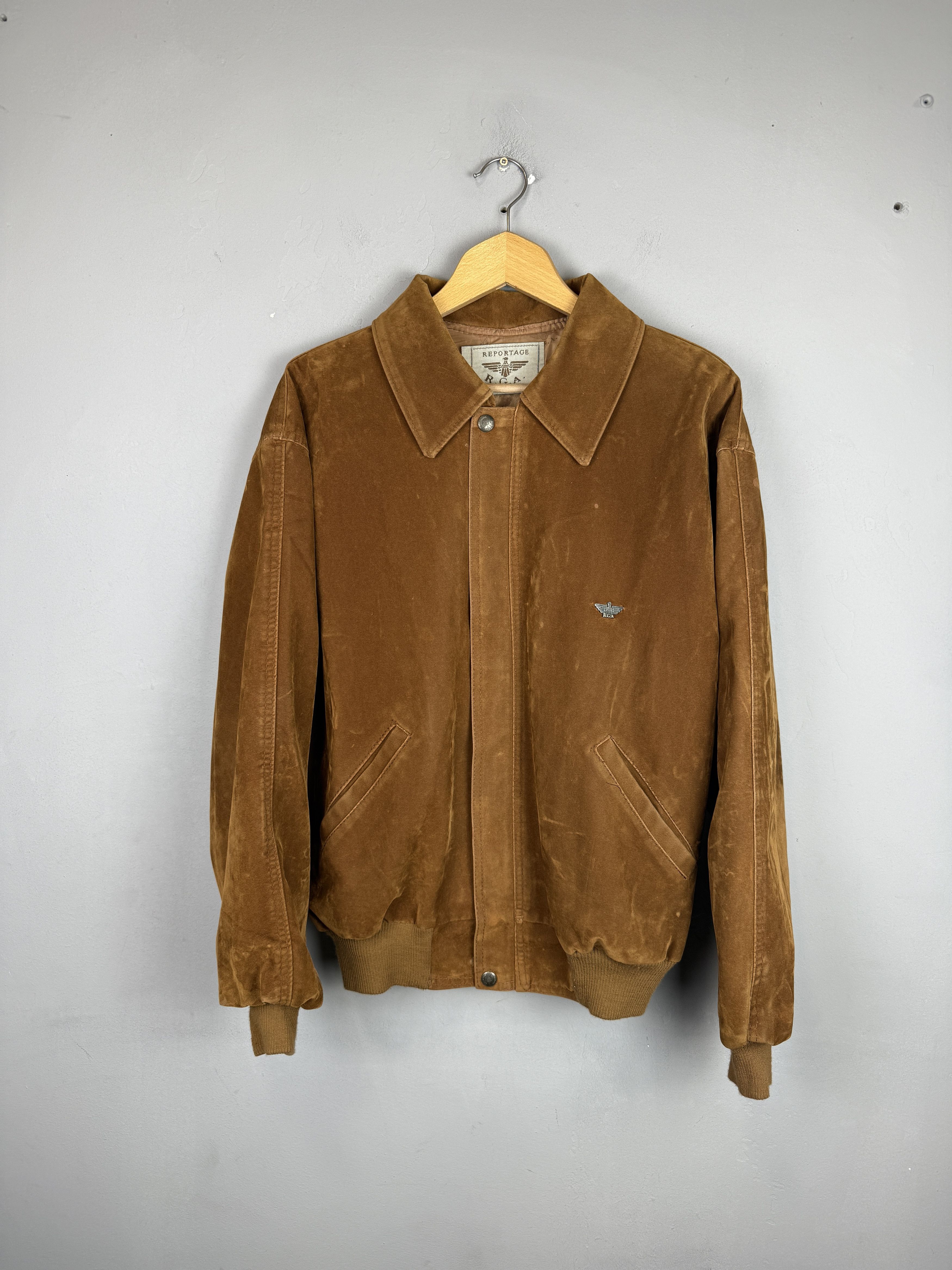 Vintage Vintage R.G.A Faux Leather Bomber Brown Italy Jacket Size US XL / EU 56 / 4 - 7 Thumbnail