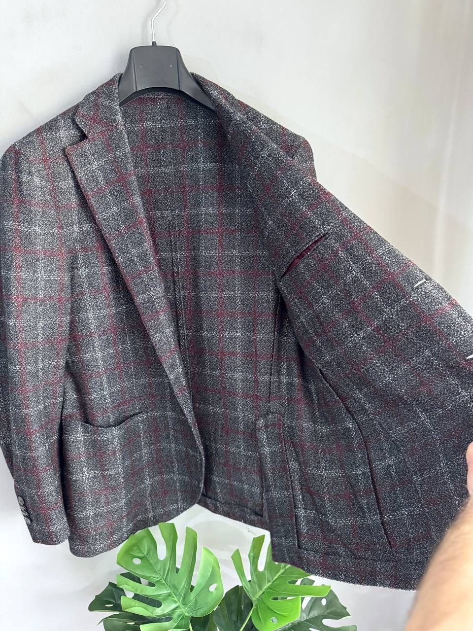 L.B.M. 1911 L.B.M. 1911 Dark Grey Wool/Cotton/Cashmere Men's Blazer 52 R Size 52R - 10 Thumbnail