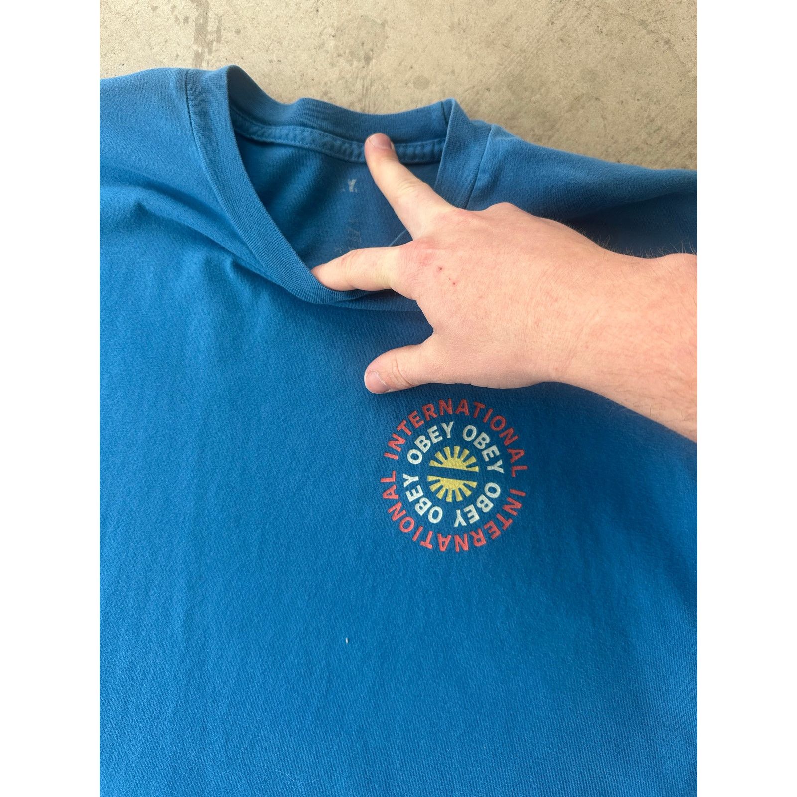 Obey Obey skateboarding blue tee International L Size US L / EU 52-54 / 3 - 3 Thumbnail