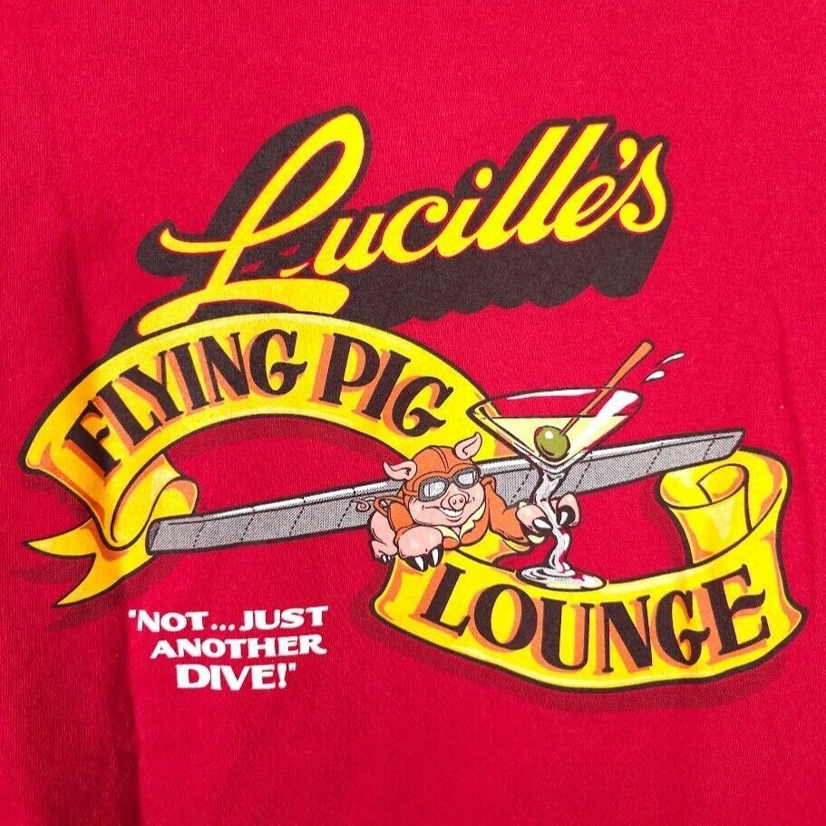 Other Lucilles BBQ T Shirt Mens Size XL Red Flying Pig Lounge Size US XL / EU 56 / 4 - 4 Thumbnail